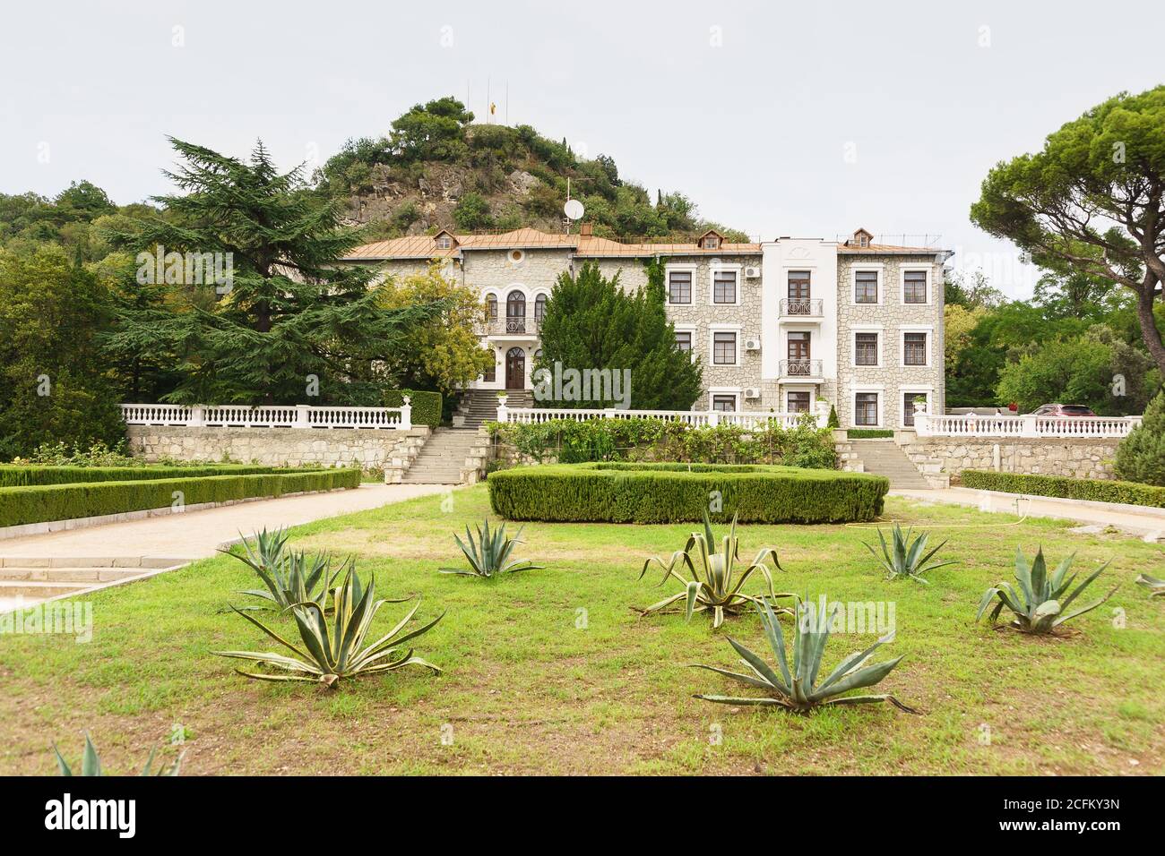 Koreiz, Yalta, Crimea, Russia - September 13, 2018: the Building of the Golitsyn Palace on the territory of the former estate of princes Yusupov, now Stock Photo