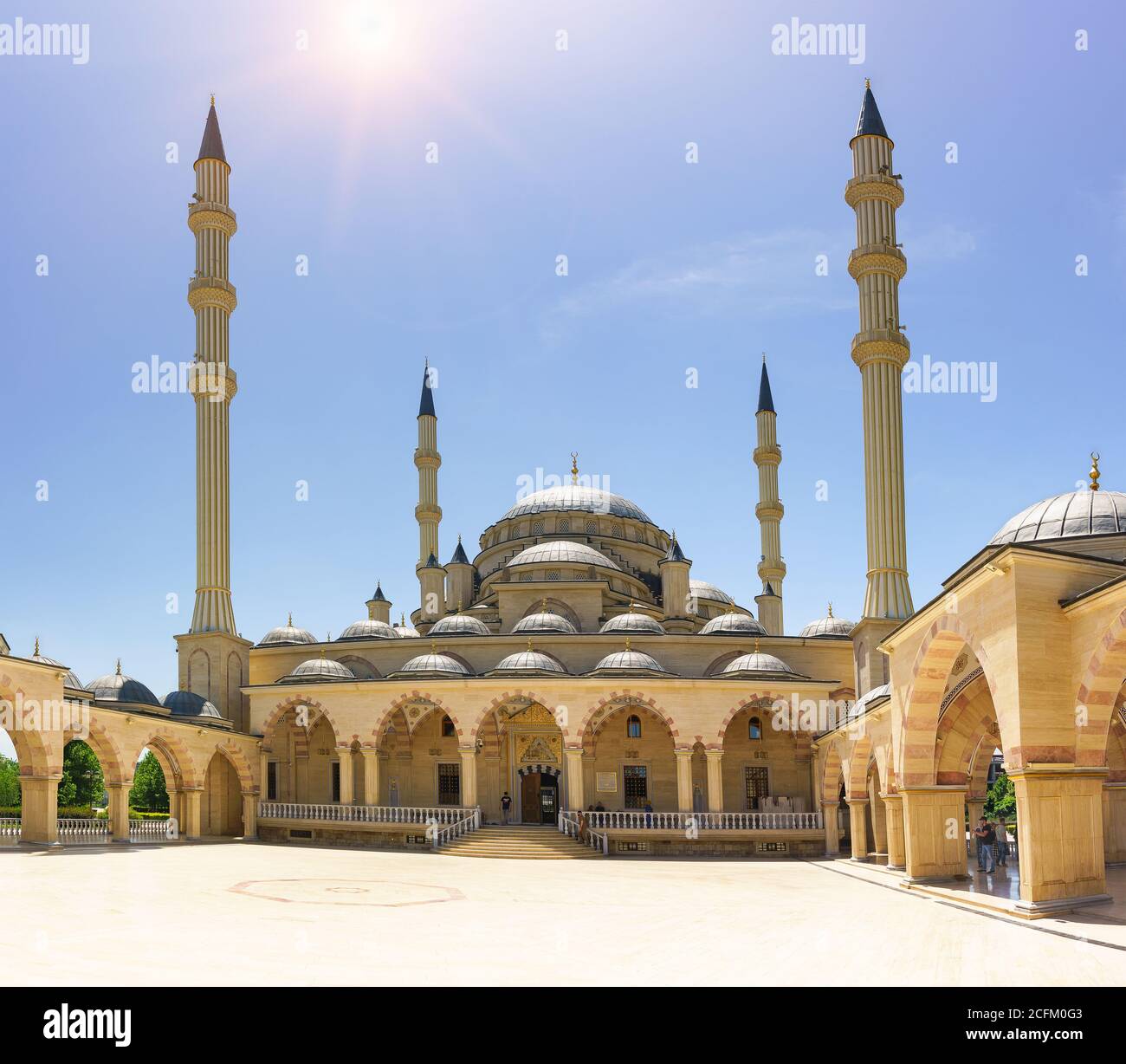 Grozny, Chechen Republic, Russia - June 02, 2019: one of the largest mosques in Russia and Europe the Heart of Chechnya named after Akhmat Kadyrov Stock Photo