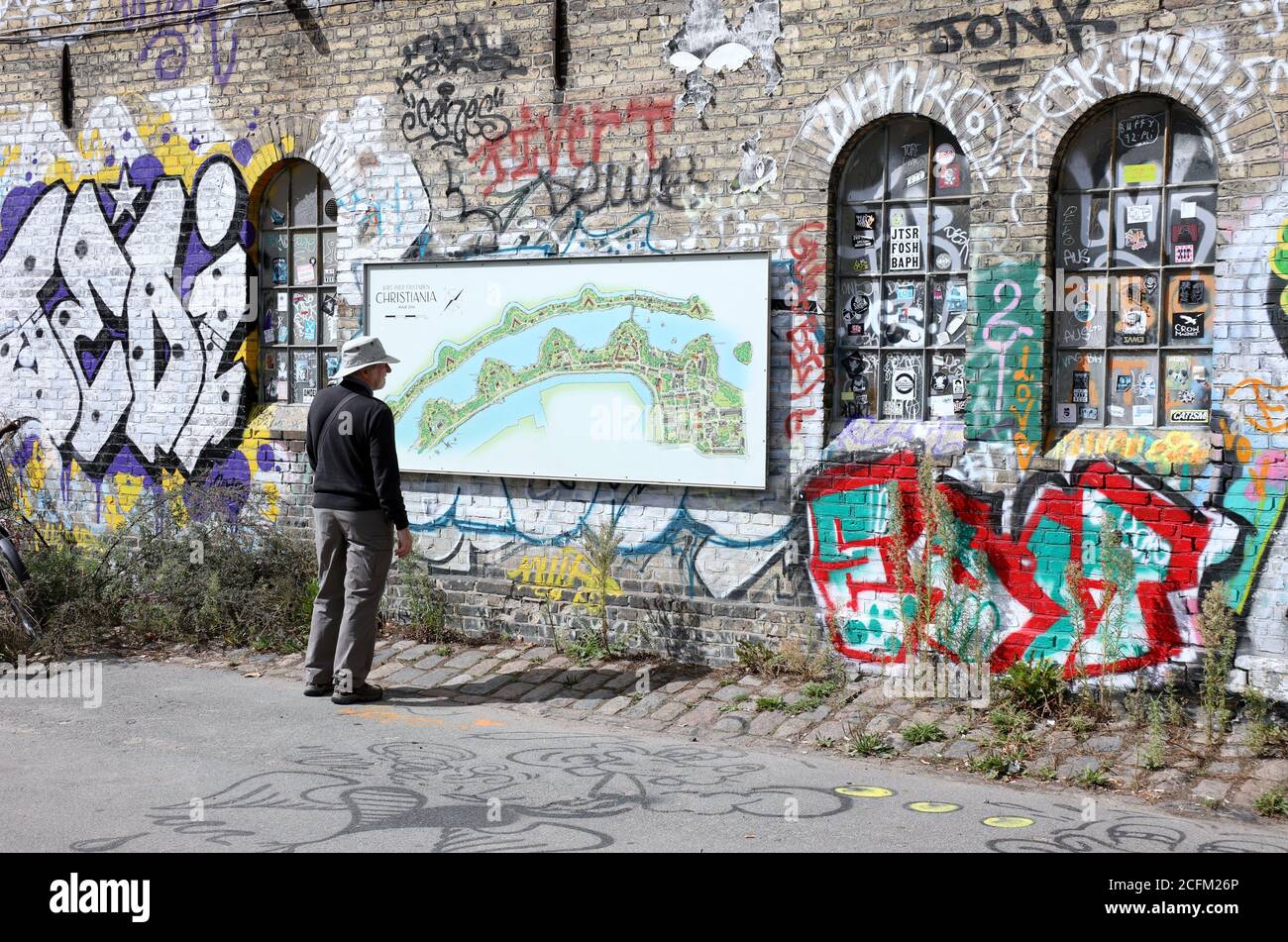 Traveller in Freetown Christiania Stock Photo