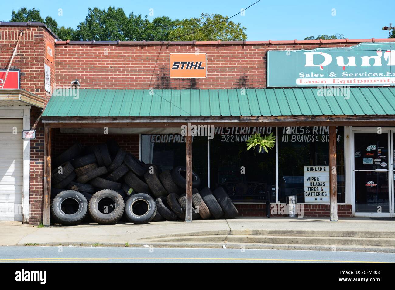 Main Street in the small community of Walnut Cove, North Carolina Stock