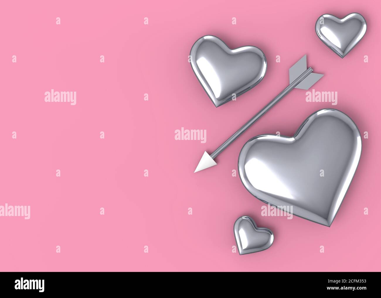3d render red heart arrow hi-res stock photography and images - Alamy