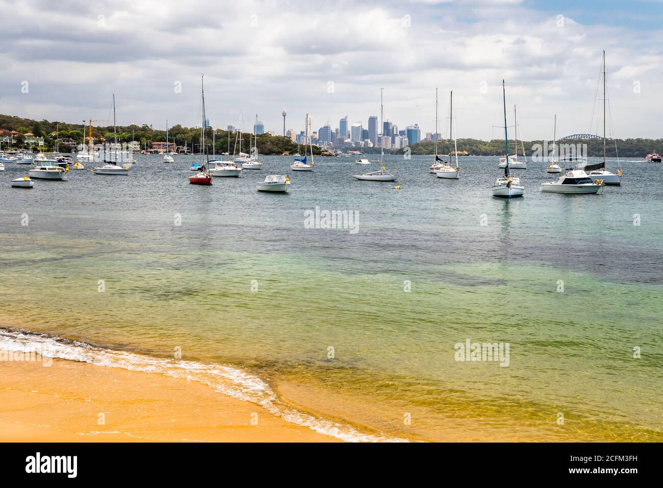 Sydney CBD skyline from Watson bay,NSW Australia Stock Photo