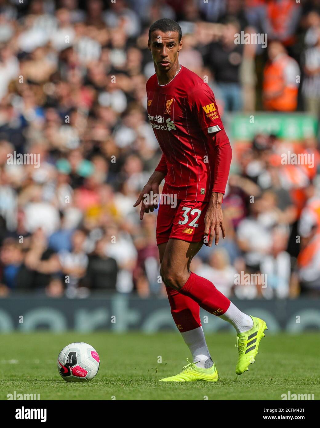 14th September 2019 , Anfield, Liverpool, England; Premier League Football, Liverpool vs Newcastle United ; Joel Matip (32) of Liverpool  during the game  Credit: Mark Cosgrove/News Images    Premier League/EFL Football images are subject to DataCo Licence Stock Photo