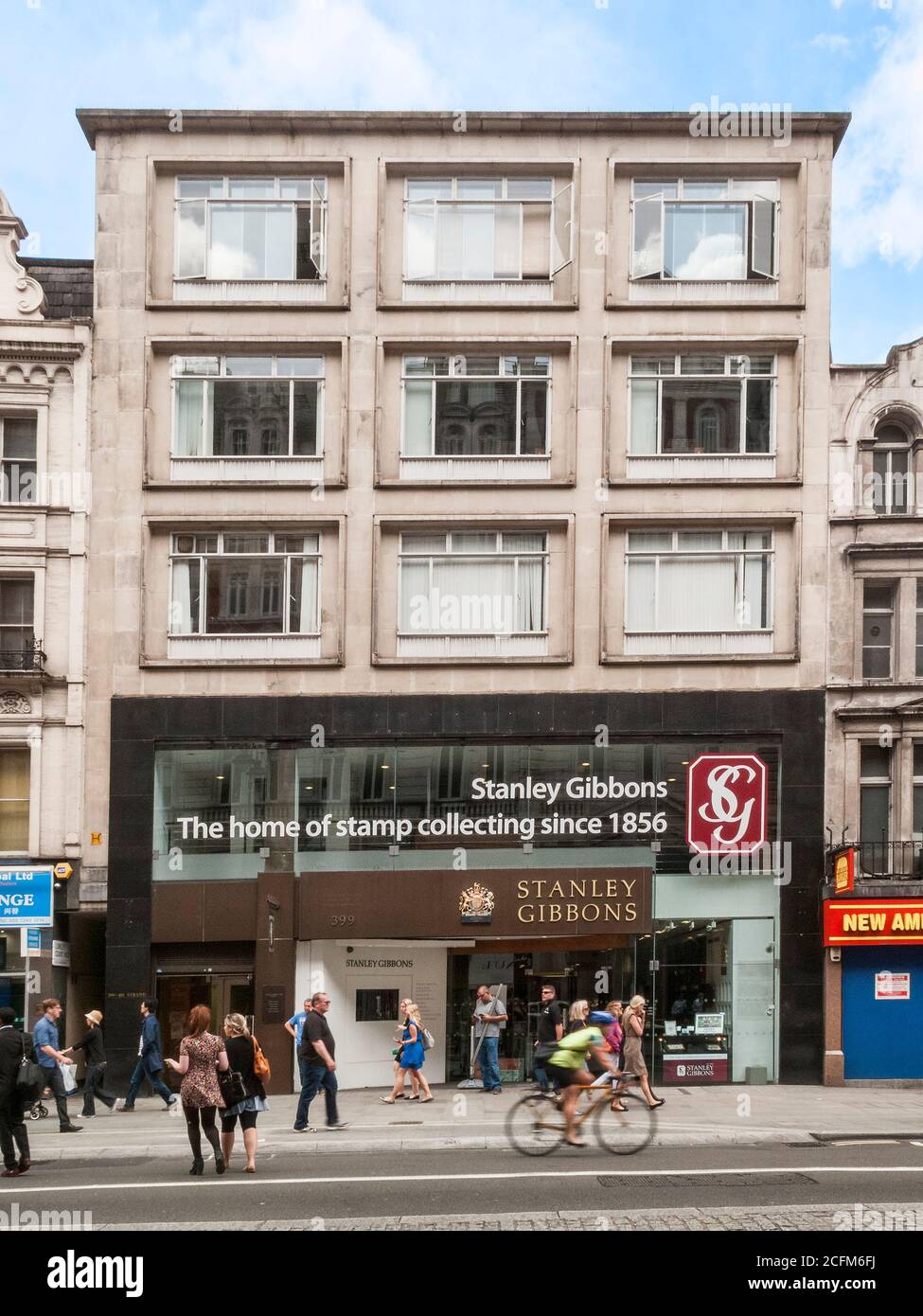 London, England, UK, June 11, 2014 :  Stanley Gibbons stamp shop in the Strand a popular stamp collector retailer for philatelist in the city centre s Stock Photo