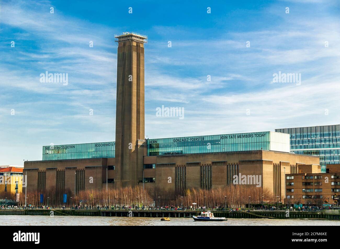 London, England, UK, March 15, 2009 : The Tate Modern nationsl art gallery museum on the South bank of the River Thames built in 1947 as a power stati Stock Photo