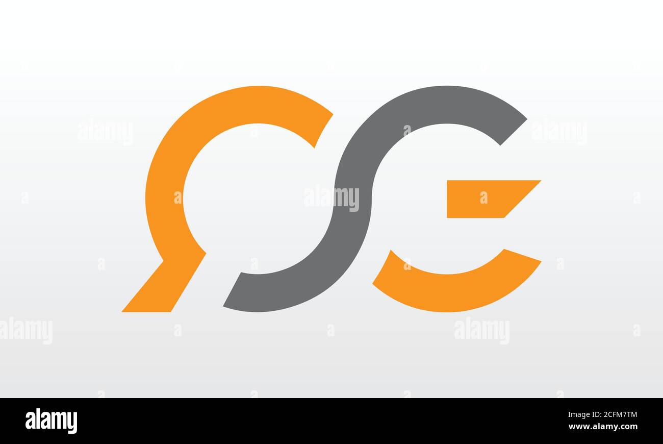 Initial letter QG logo design with modern business typography vector