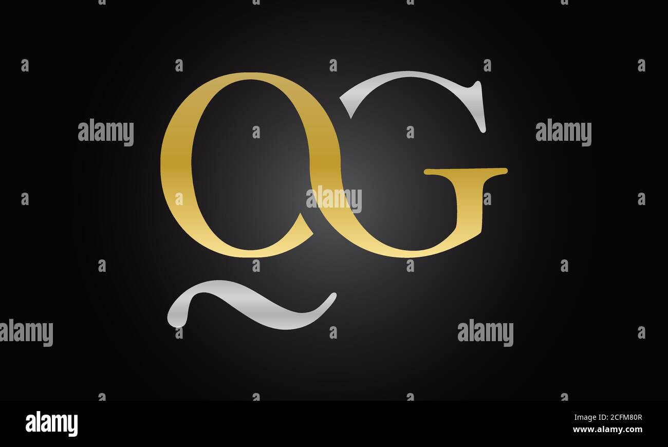 Initial letter QG logo design with modern business typography vector