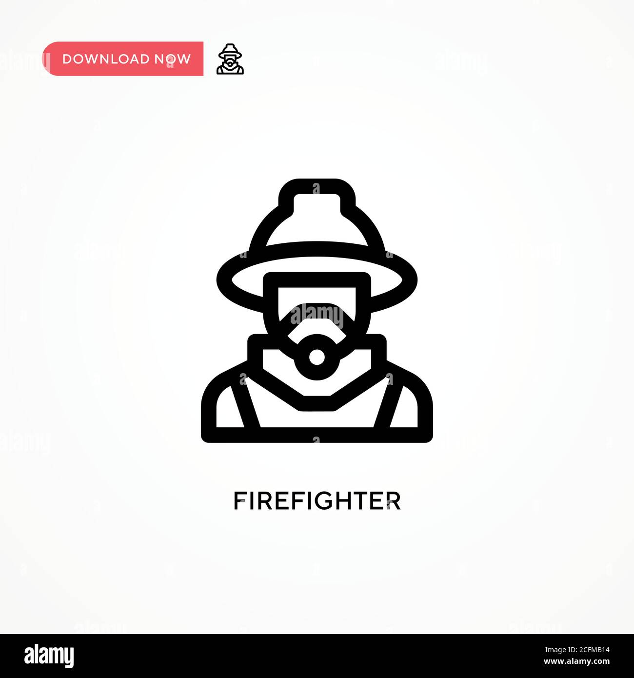 Firefighter vector icon. Modern, simple flat vector illustration for web site or mobile app Stock Vector