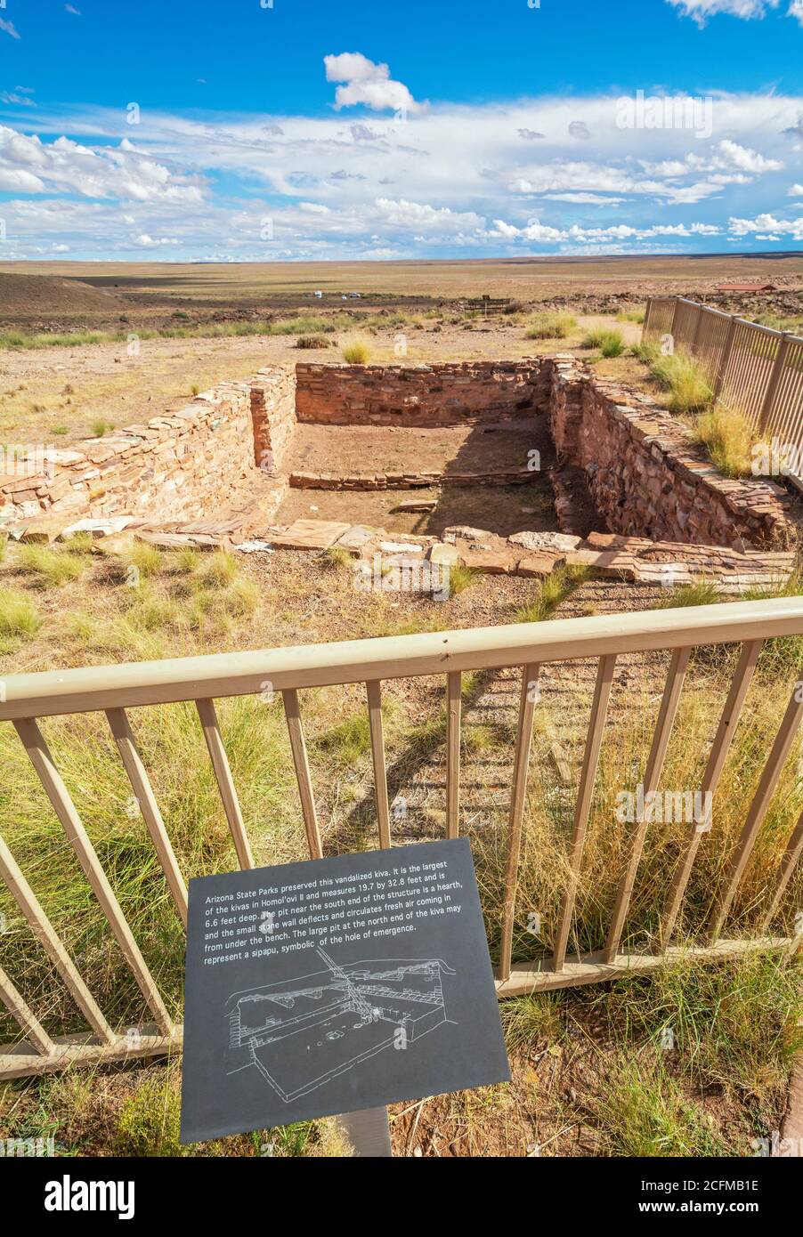 Arizona, Winslow, Homolovi State Park, Hopi ancestral Puebloan archaeologcal sites Stock Photo