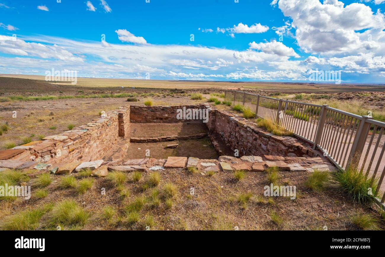 Arizona, Winslow, Homolovi State Park, Hopi ancestral Puebloan archaeologcal sites Stock Photo