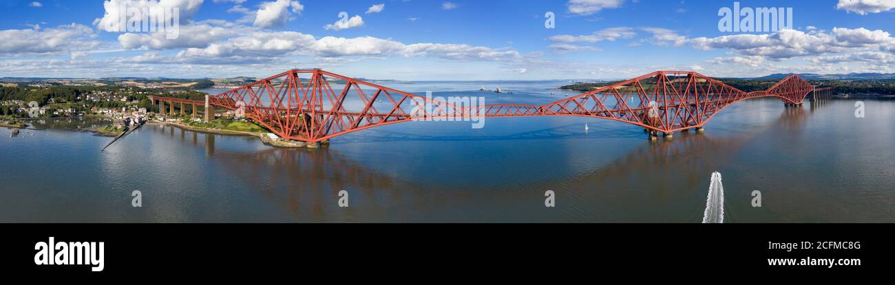 Aerial view of North Queensferry and the Forth Rail Bridge, Fife, Scotland. Stock Photo
