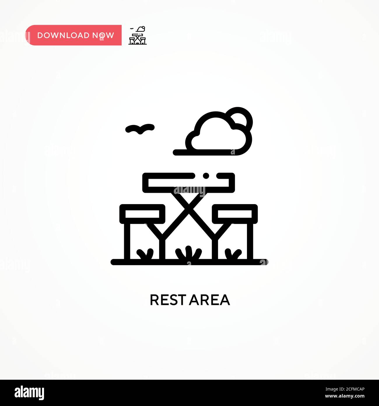 Rest area vector icon. Modern, simple flat vector illustration for web site or mobile app Stock Vector