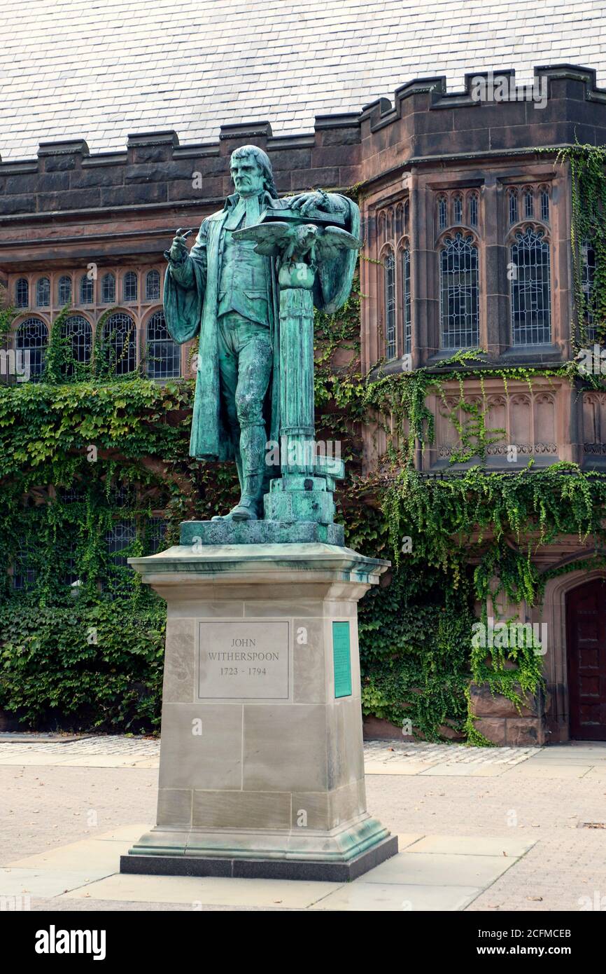 A statue of John Witherspoon, sixth president of Princeton University, Princeton, New Jersey, USA Stock Photo