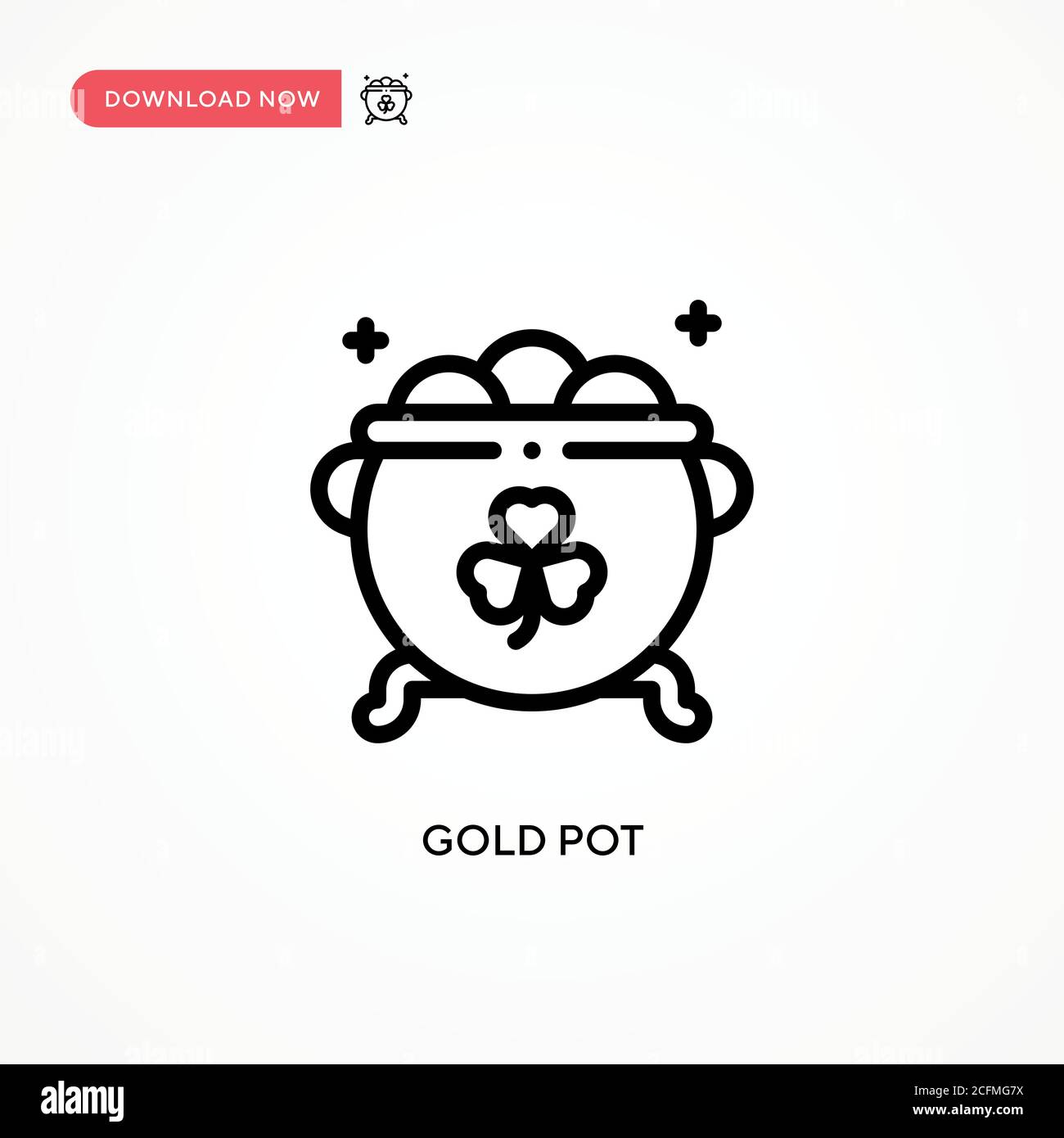 Yellow pot gold coins icon hi-res stock photography and images - Alamy