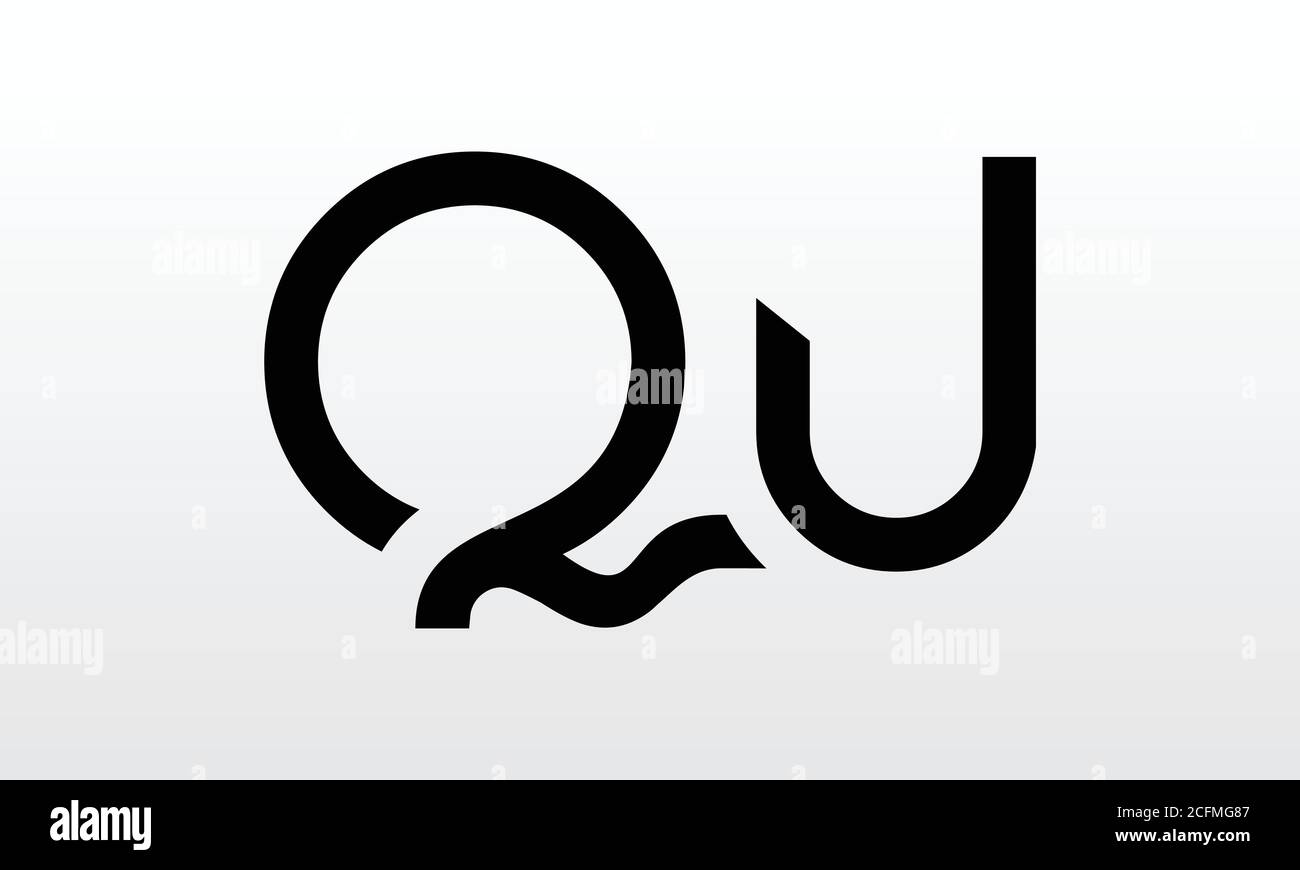 Initial letter QU logo design with modern business typography vector