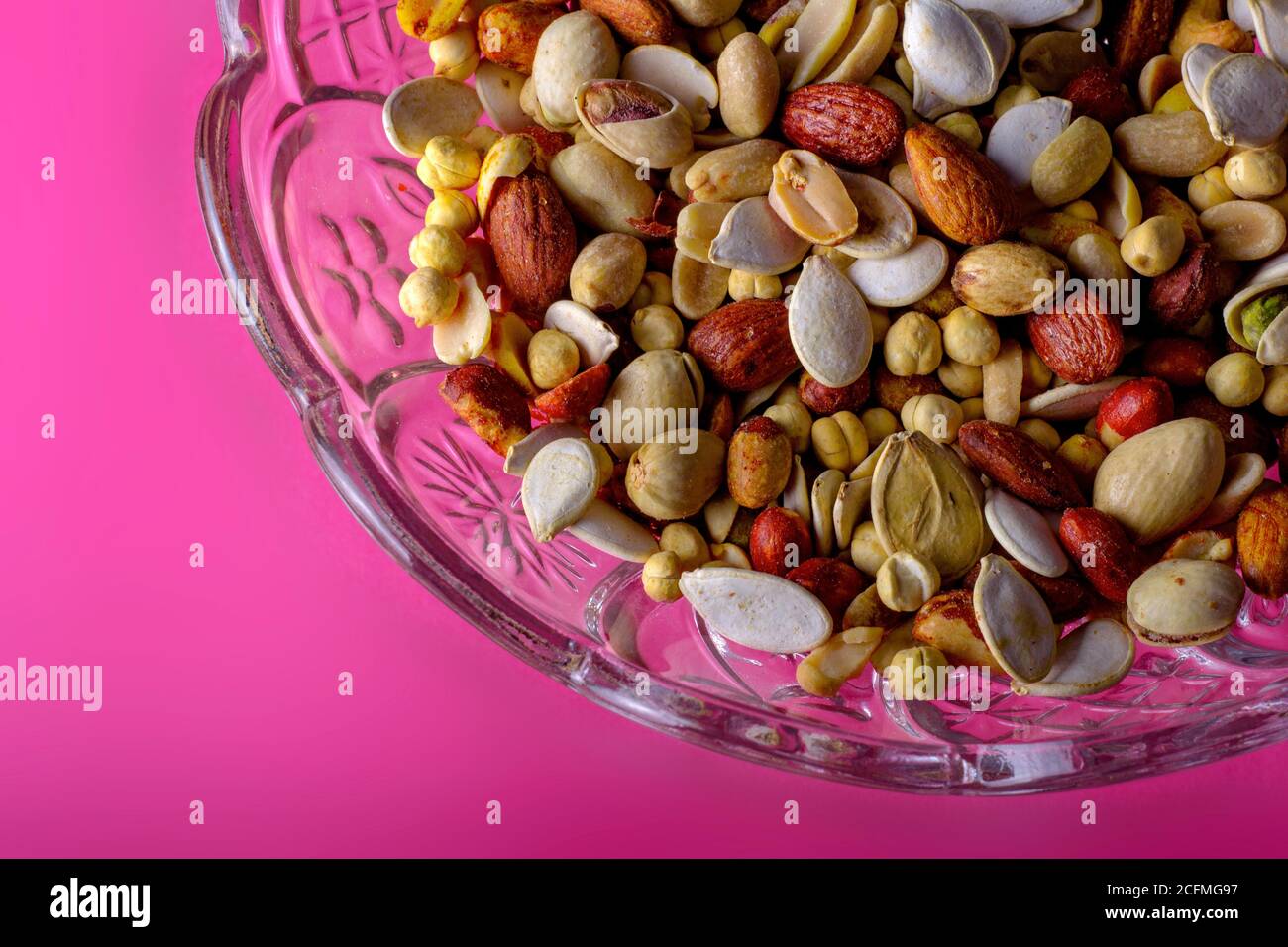 A cut shot of a dry fruits in a colorful environment Stock Photo