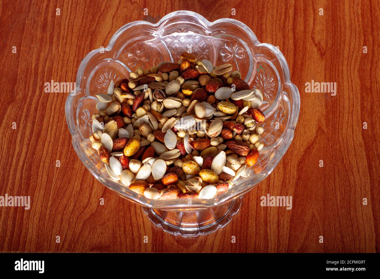 Dry fruits in a glass plate Stock Photo