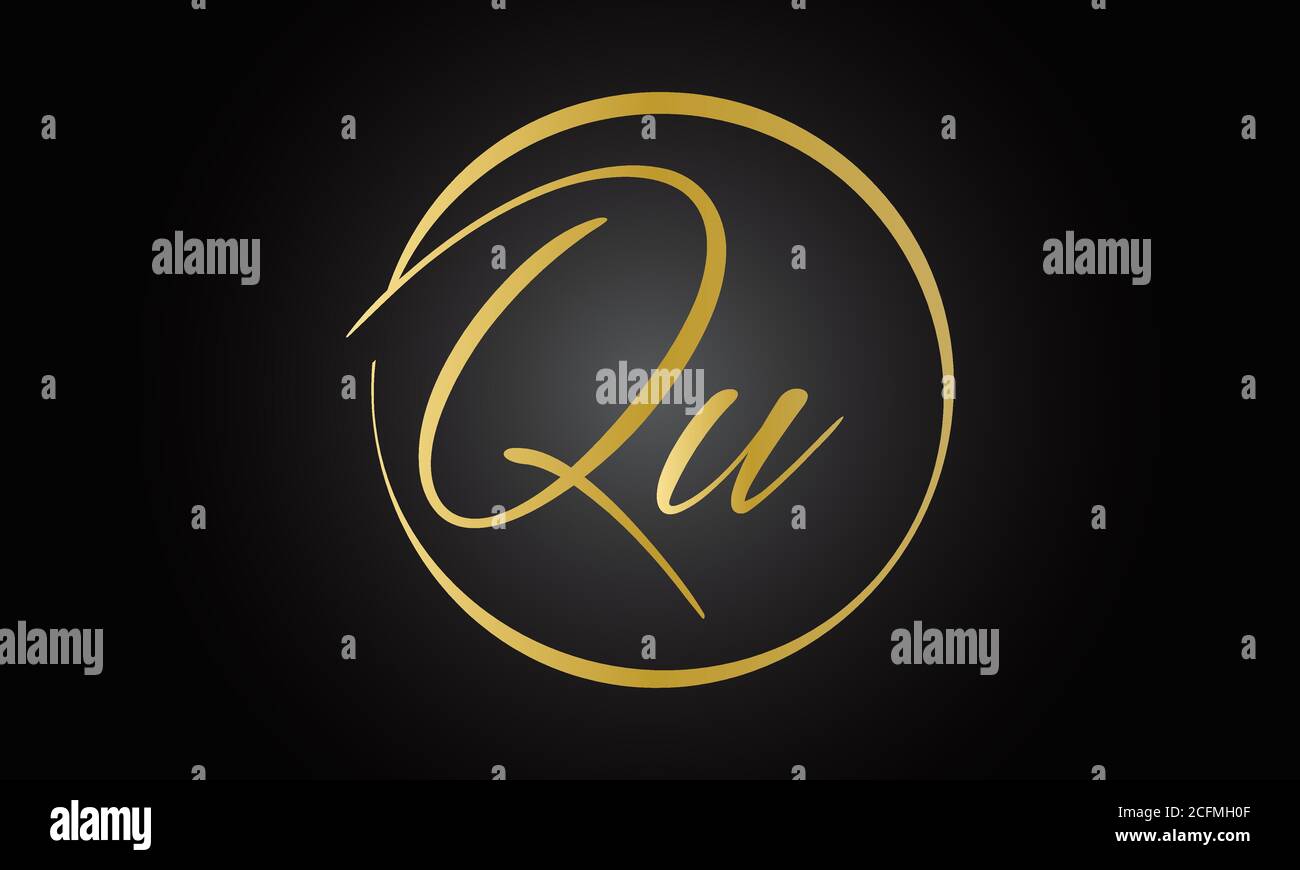 Initial letter QU logo design with modern business typography vector ...