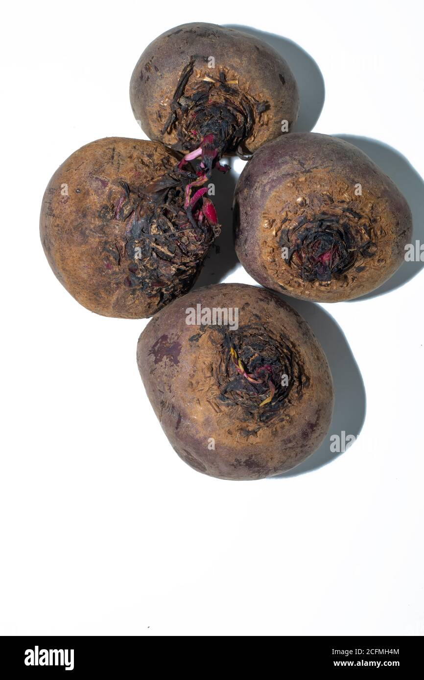 Red beet or beetroot on white backgrounds Stock Photo