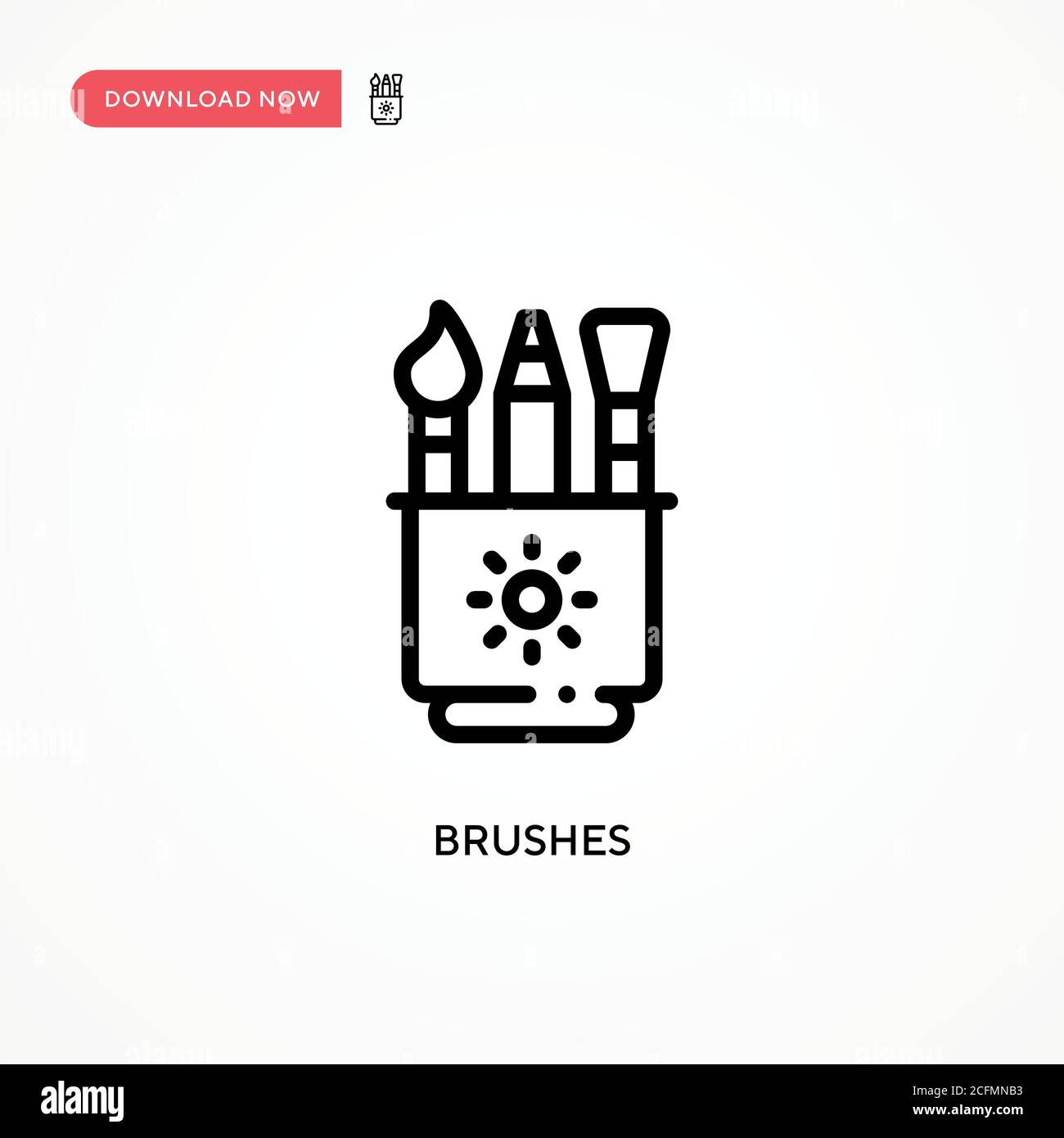 Brushes vector icon. Modern, simple flat vector illustration for web ...