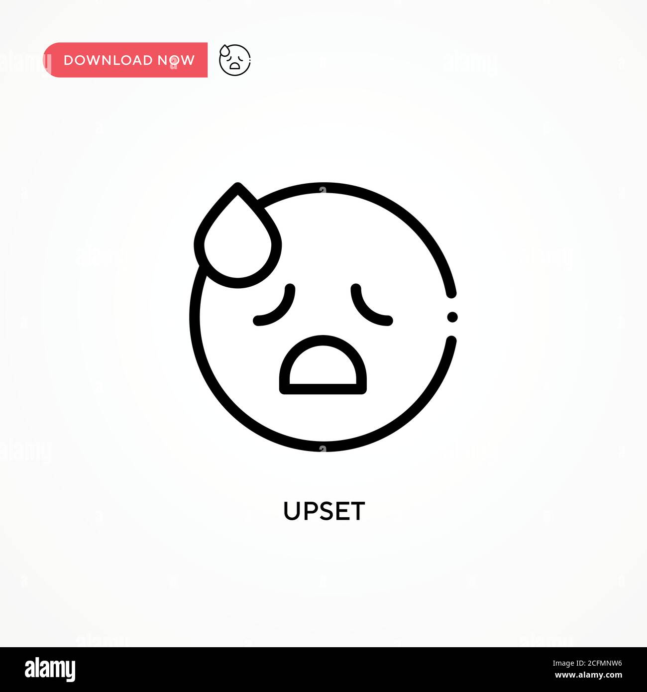 Upset vector icon. Modern, simple flat vector illustration for web site or mobile app Stock Vector