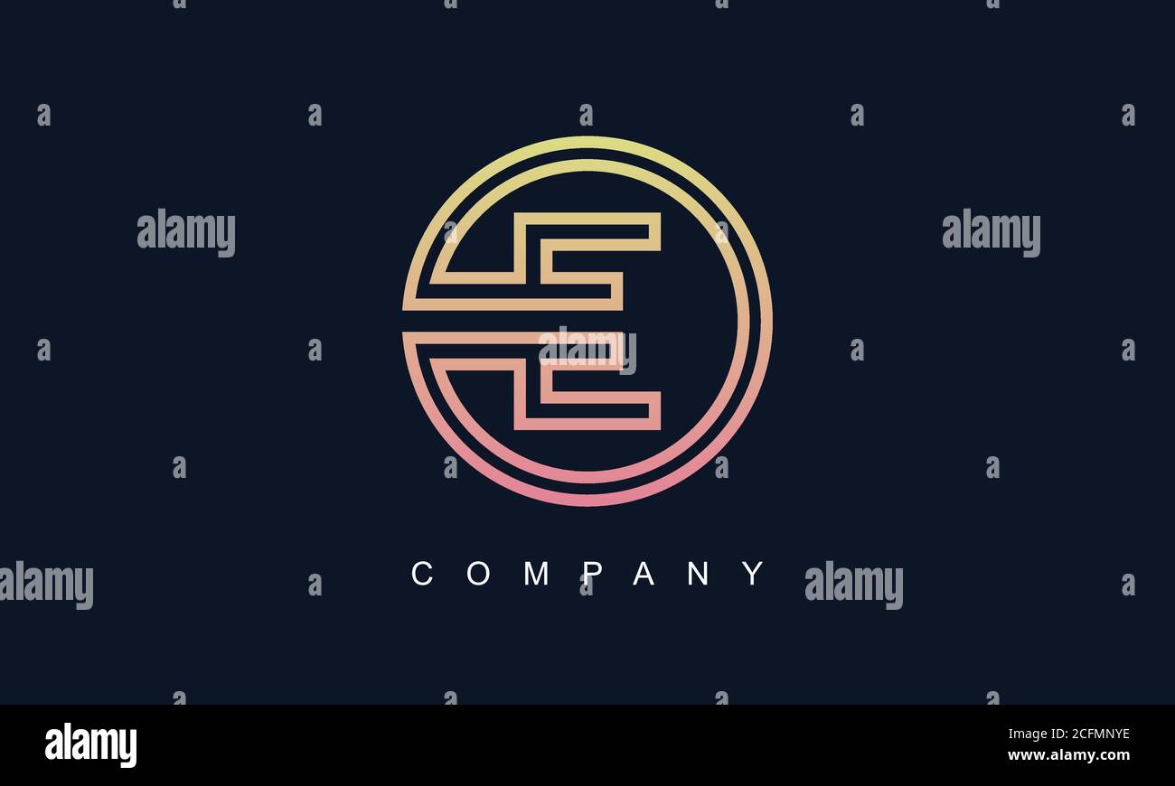 Initial Letter E Logo With Creative Circle Monogram Business Typography ...
