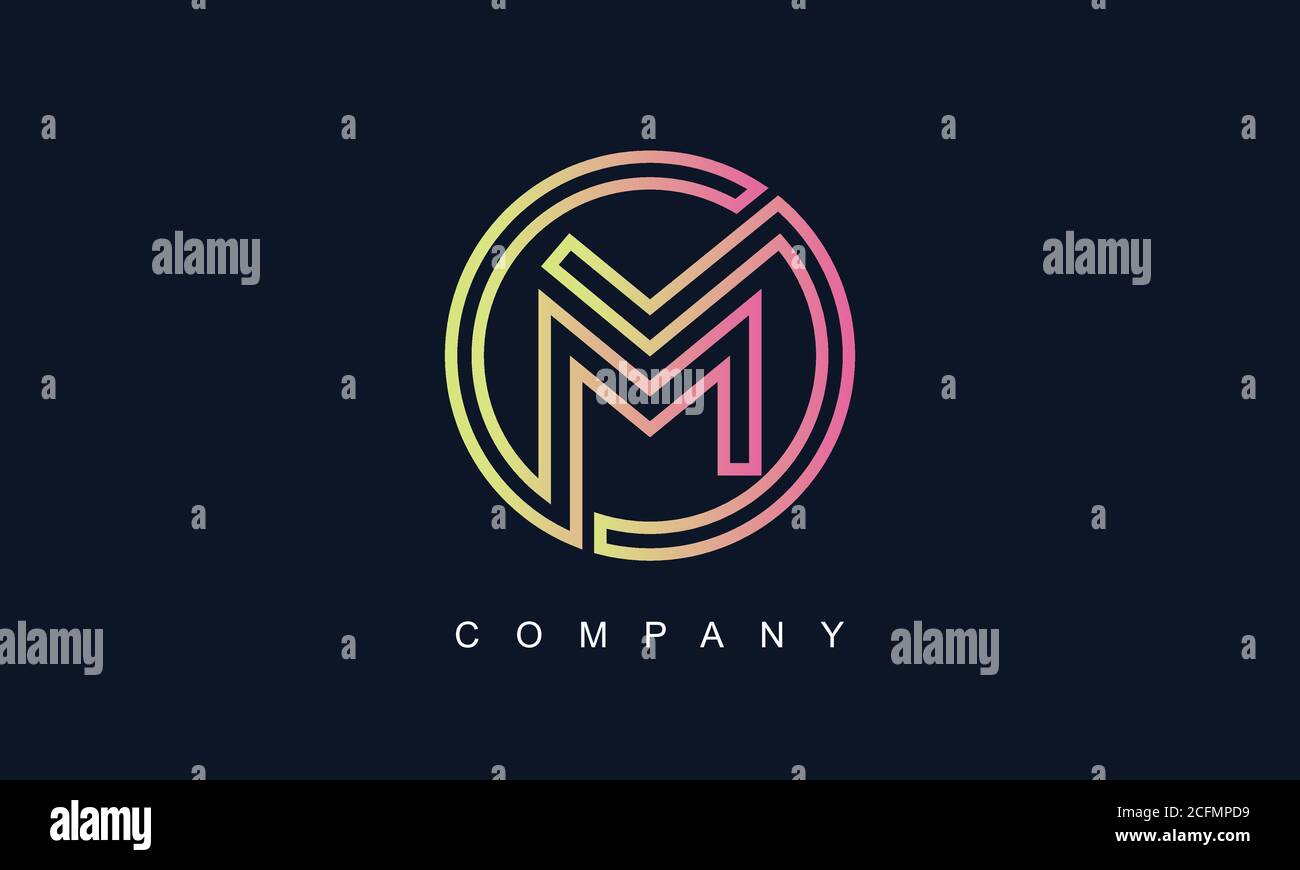 Initial Letter M Logo With Creative Circle Monogram Business Typography ...