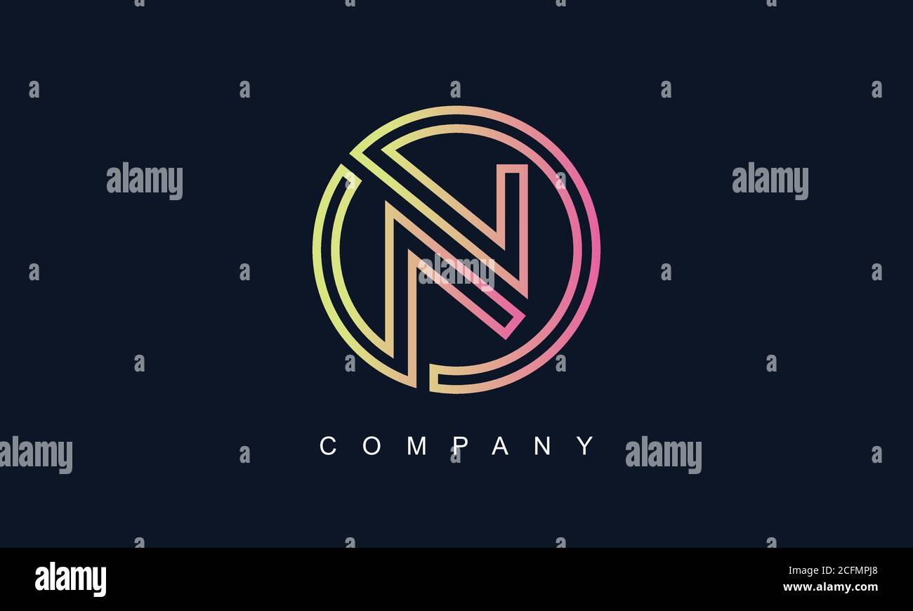 Initial Letter N Logo With Creative Circle Monogram Business Typography ...