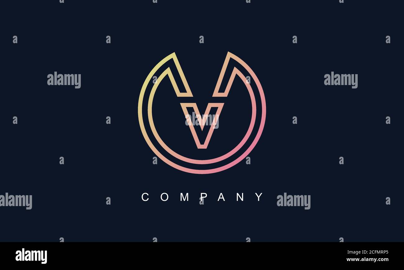 V shape logo template v hi-res stock photography and images - Alamy