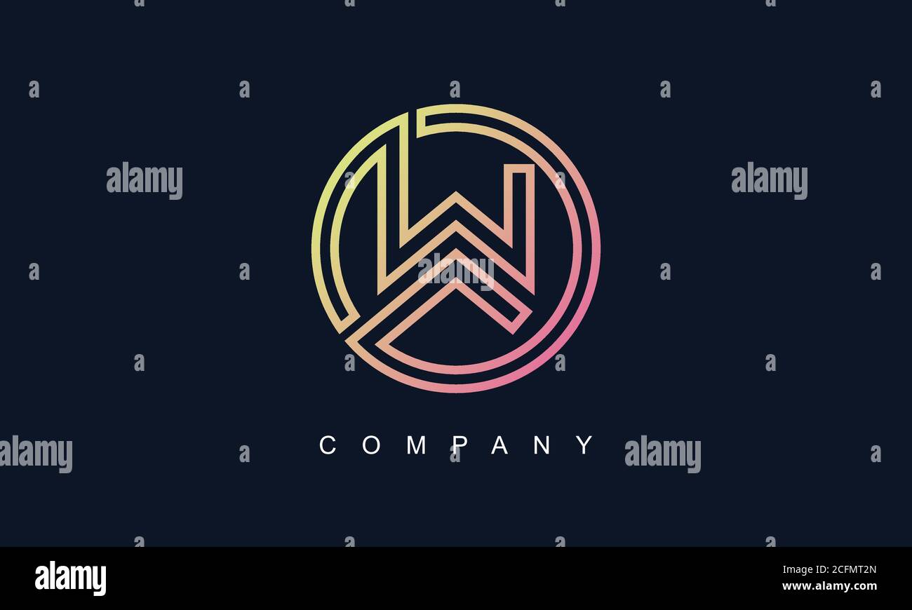 Initial Letter W Logo With Creative Circle Monogram Business Typography ...