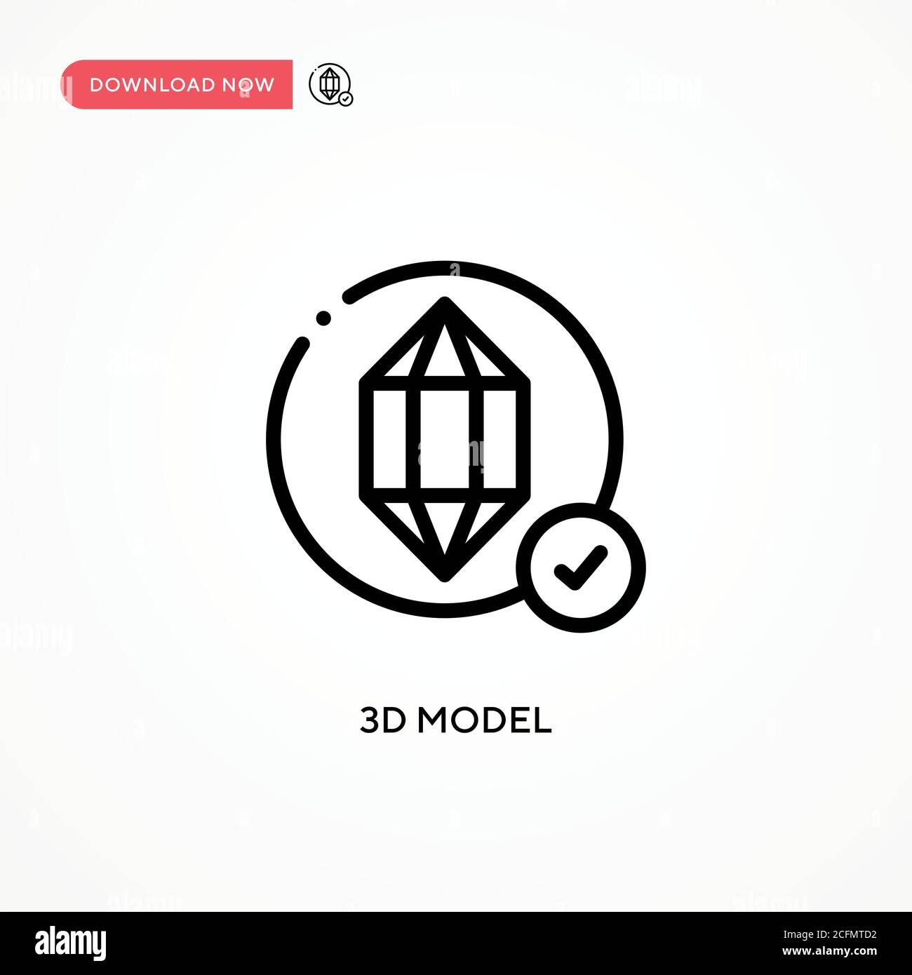 3d model vector icon. Modern, simple flat vector illustration for web ...