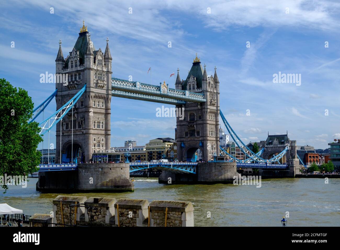 Tower Bridge, London, viewed from the Tower of London, UK Stock Photo