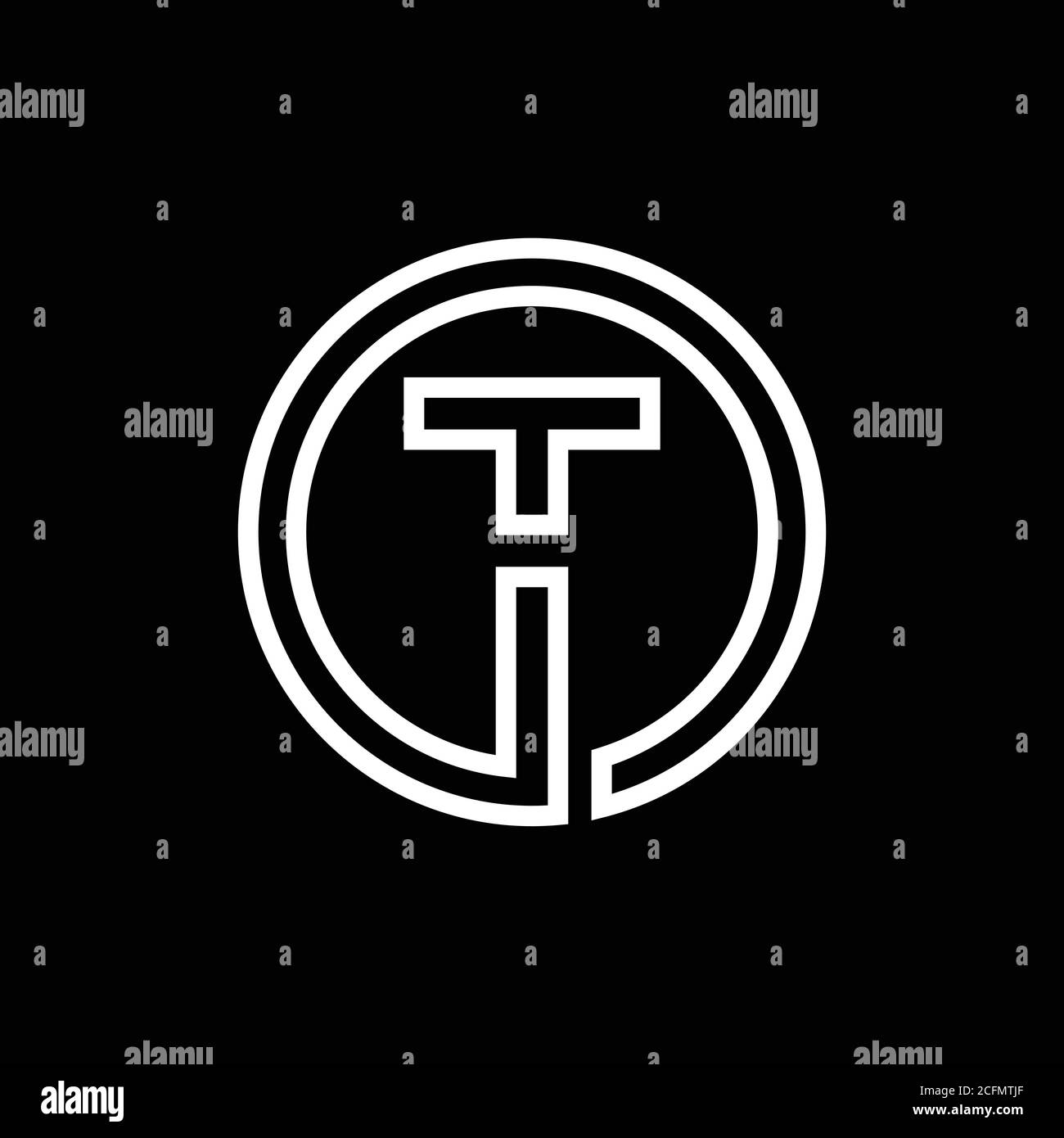 Initial Letter T Logo With Creative Circle Monogram Business Typography ...