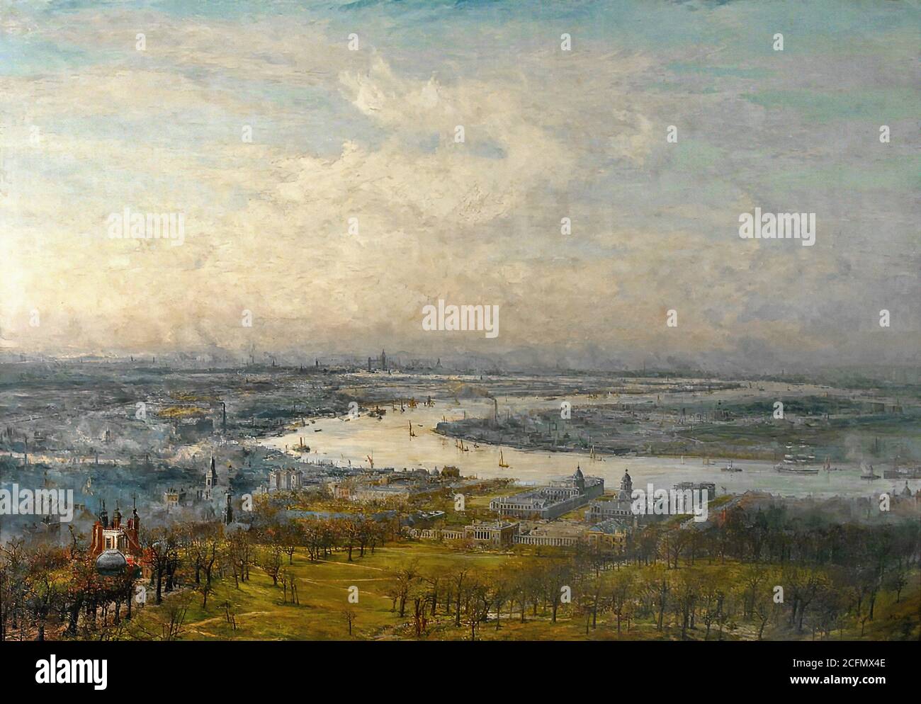 Wyllie William Lionel - View from Greenwich Park - British School - 19th  Century Stock Photo