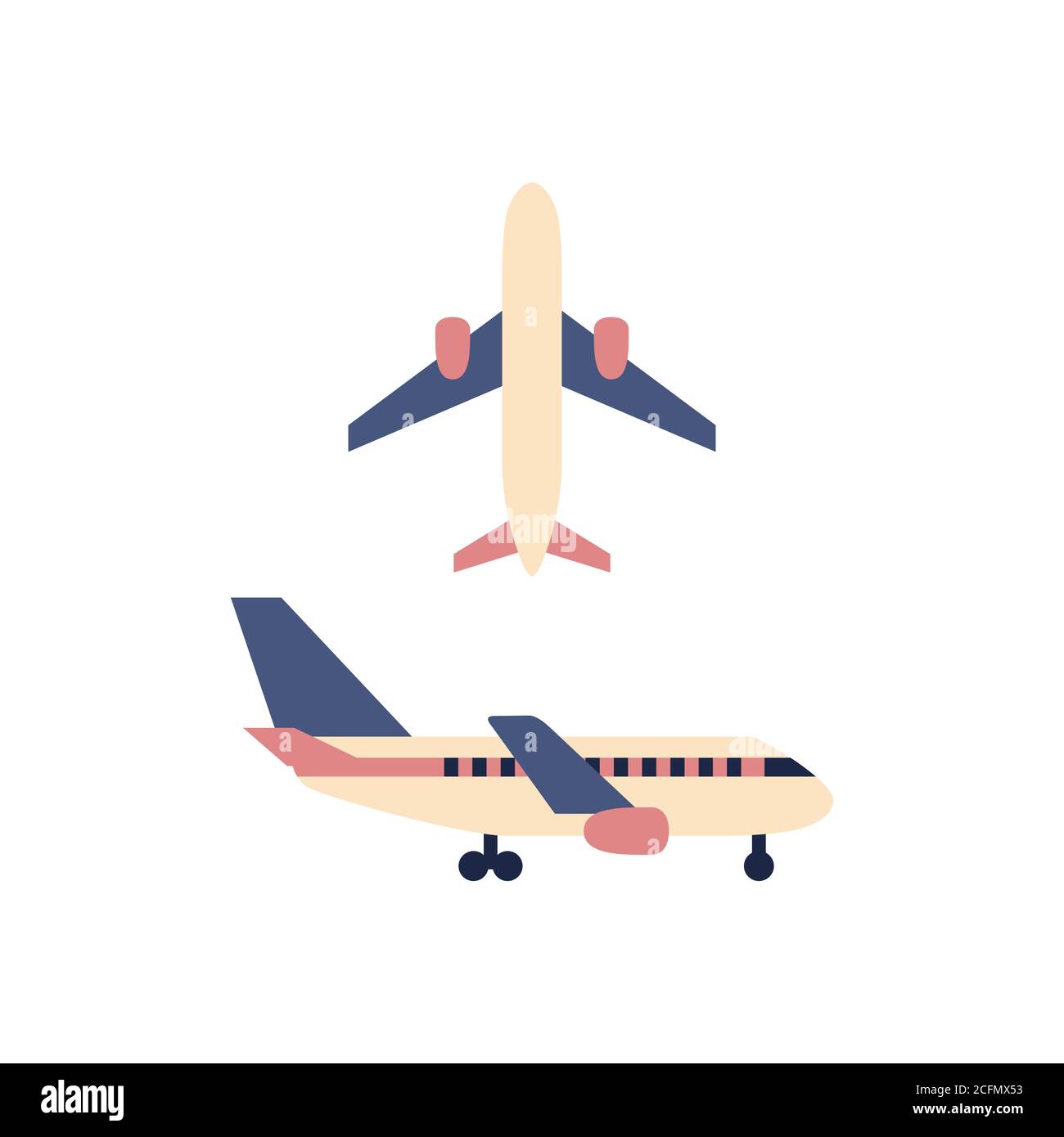 Plane icon isolated on white background. Stock Vector