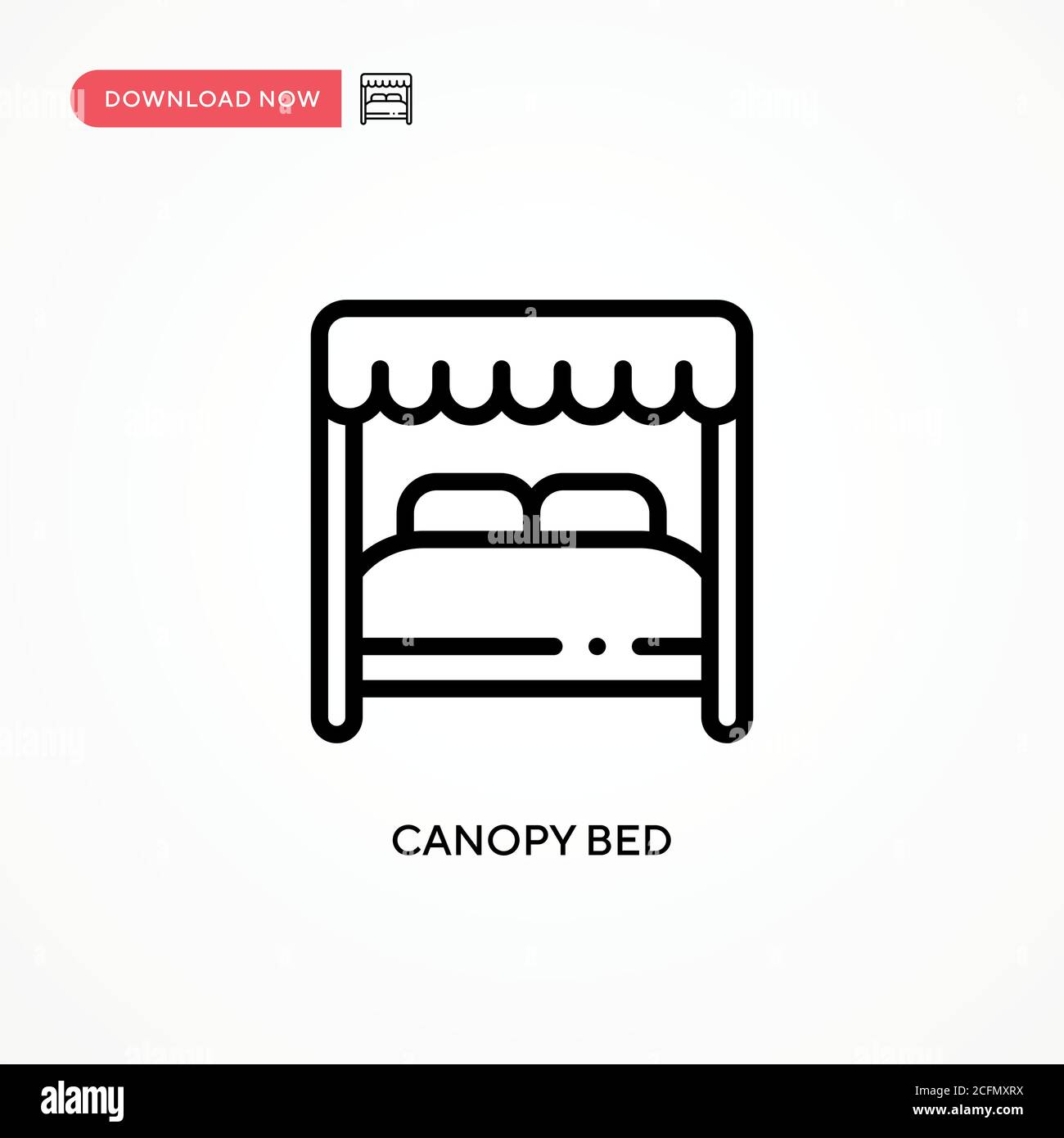 Canopy bed vector icon. Modern, simple flat vector illustration for web site or mobile app Stock Vector