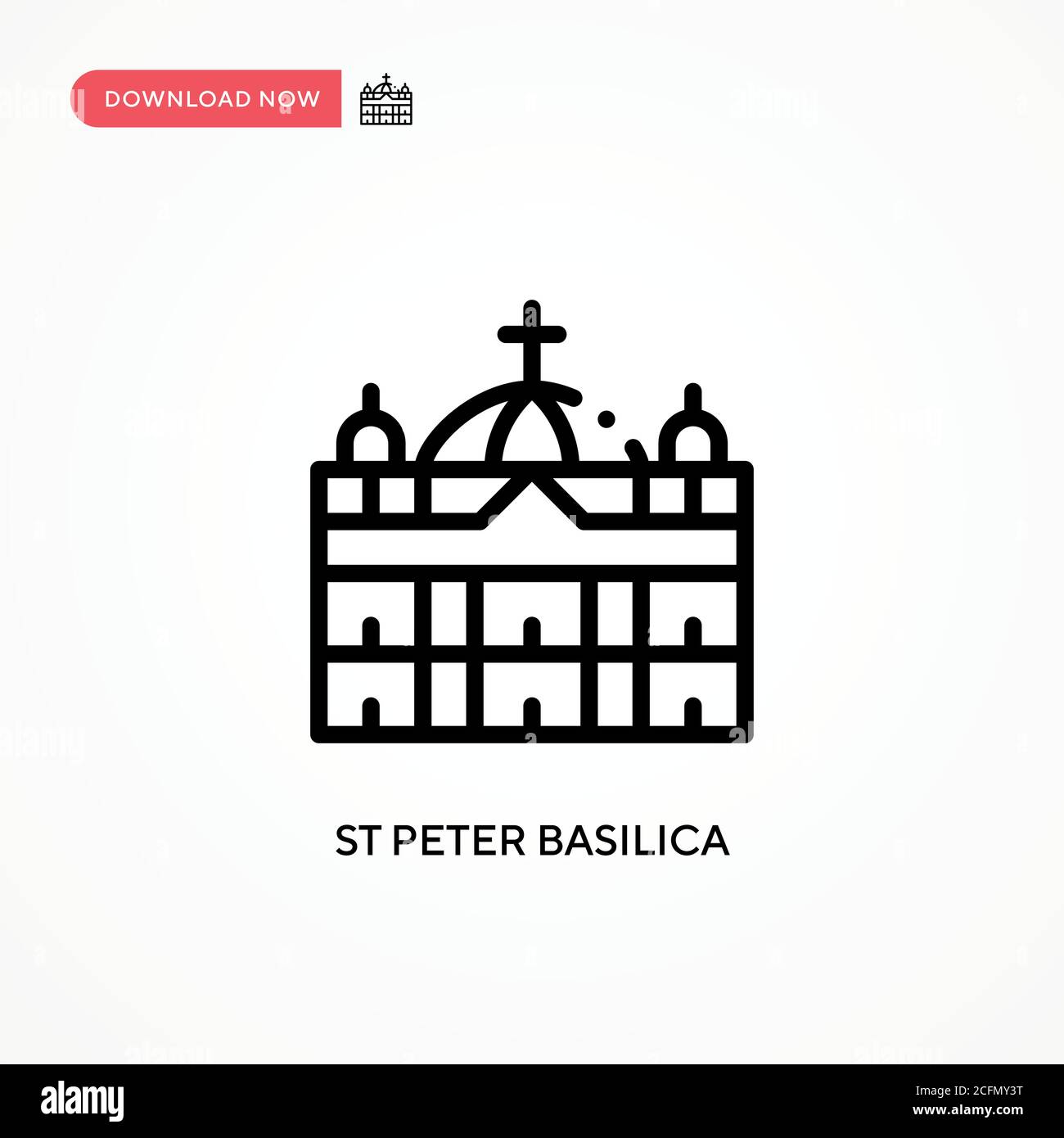 St peter basilica vector icon. Modern, simple flat vector illustration for web site or mobile app Stock Vector