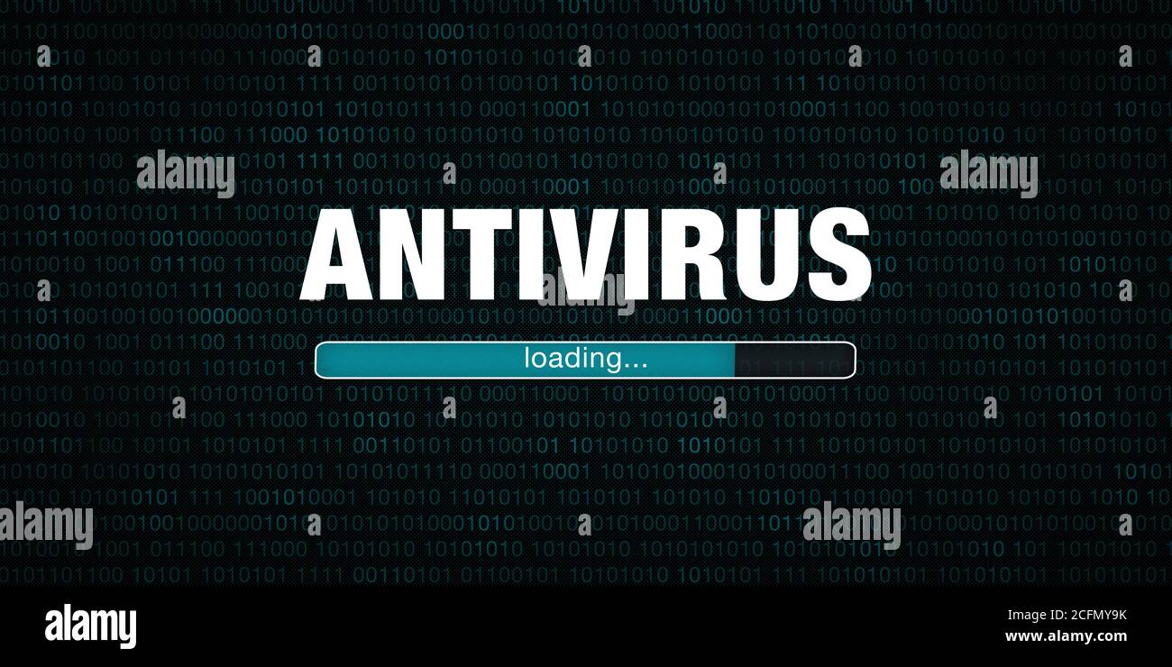 Banner graphic - Antivirus loading Stock Photo