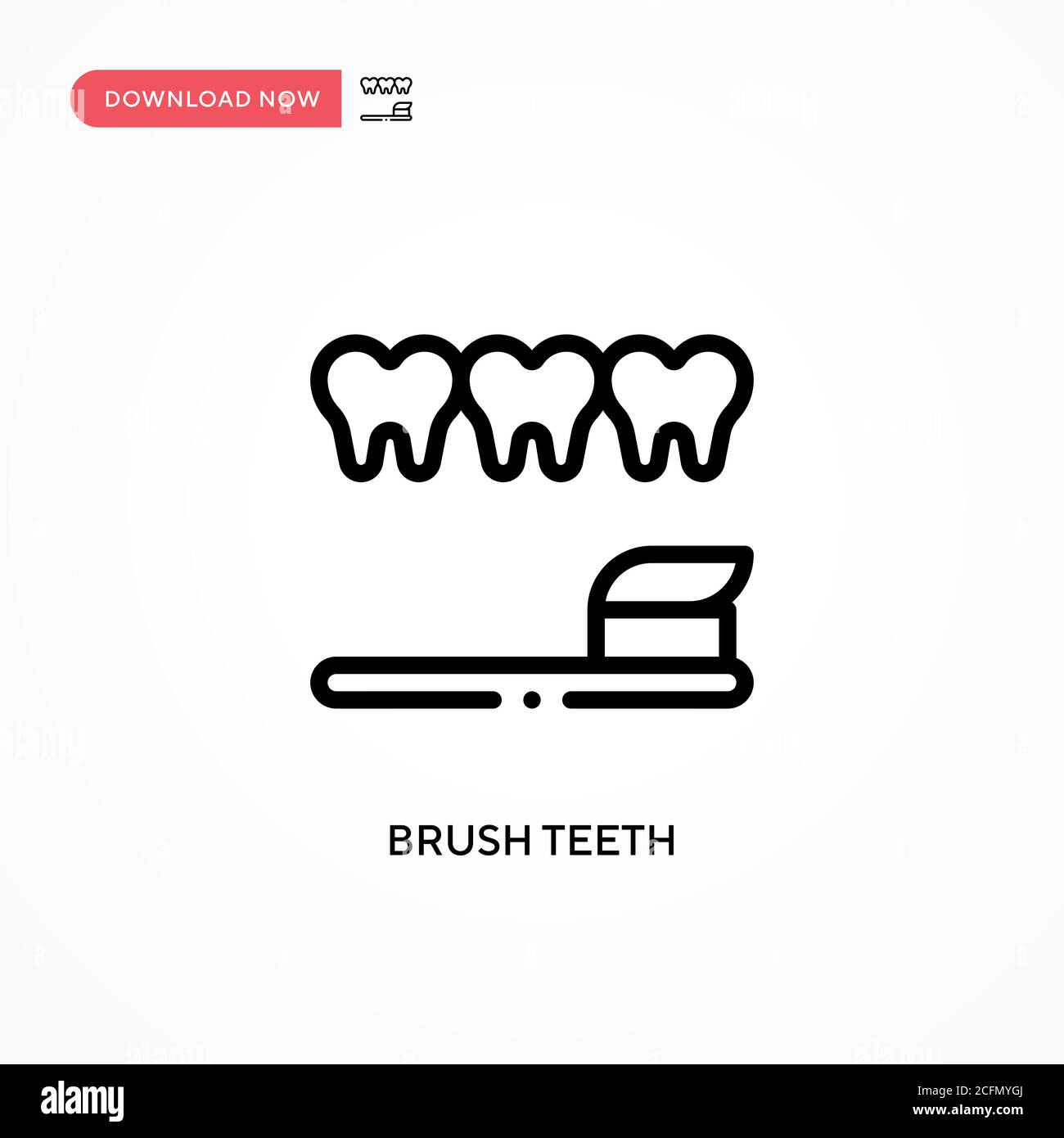 Brush teeth vector icon. Modern, simple flat vector illustration for web site or mobile app Stock Vector