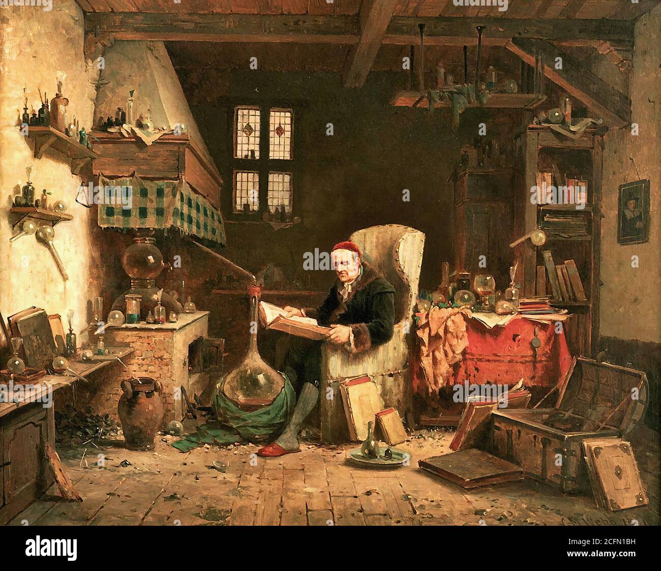 Webb Charles Meer - the Alchemist - British School - 19th  Century Stock Photo