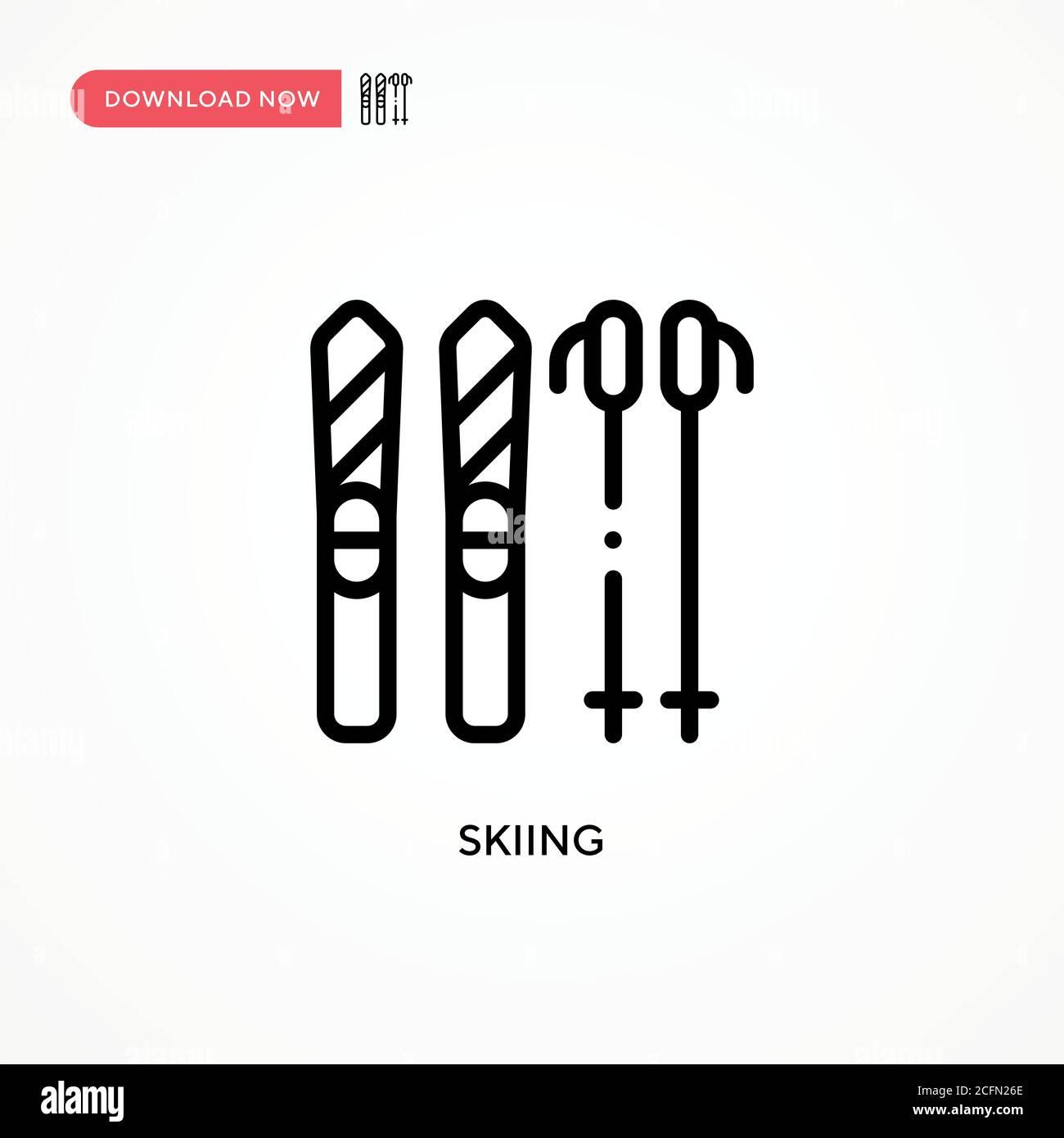 Skiing vector icon. Modern, simple flat vector illustration for web site or mobile app Stock Vector