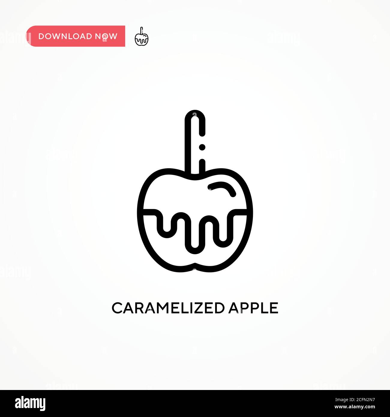 Caramelized apple vector icon. Modern, simple flat vector illustration for web site or mobile app Stock Vector