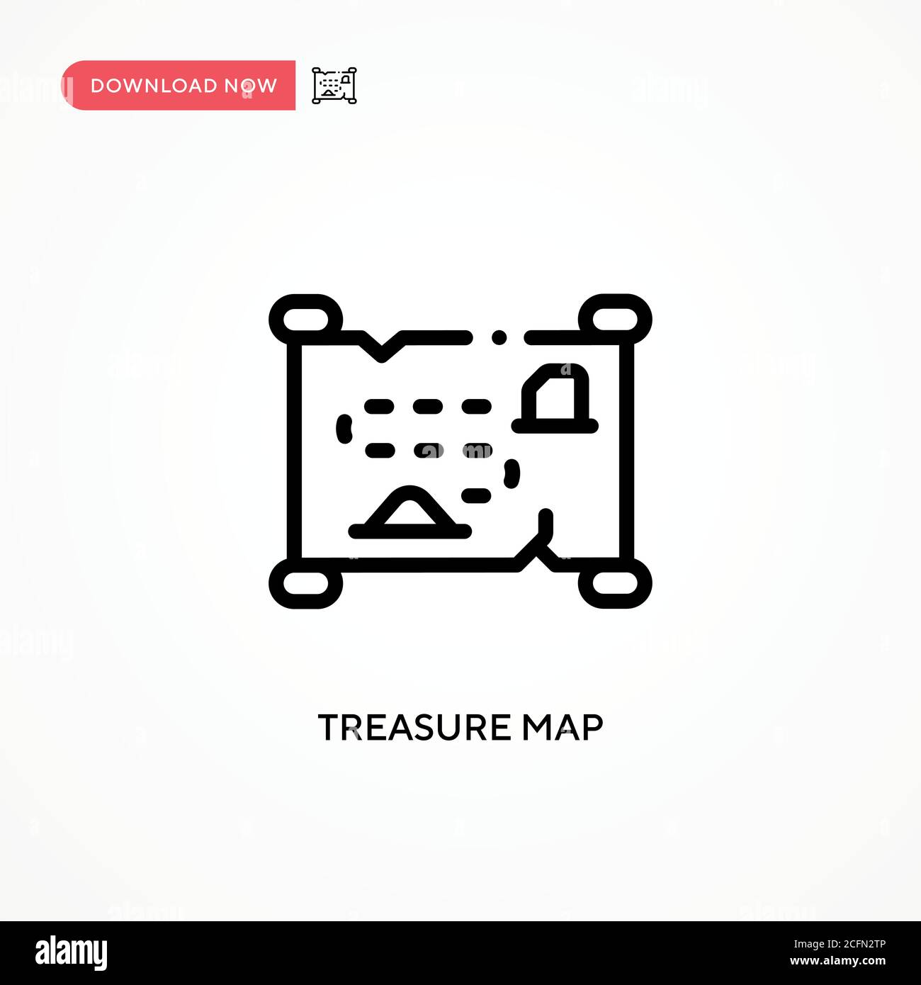 Treasure map vector icon. Modern, simple flat vector illustration for ...