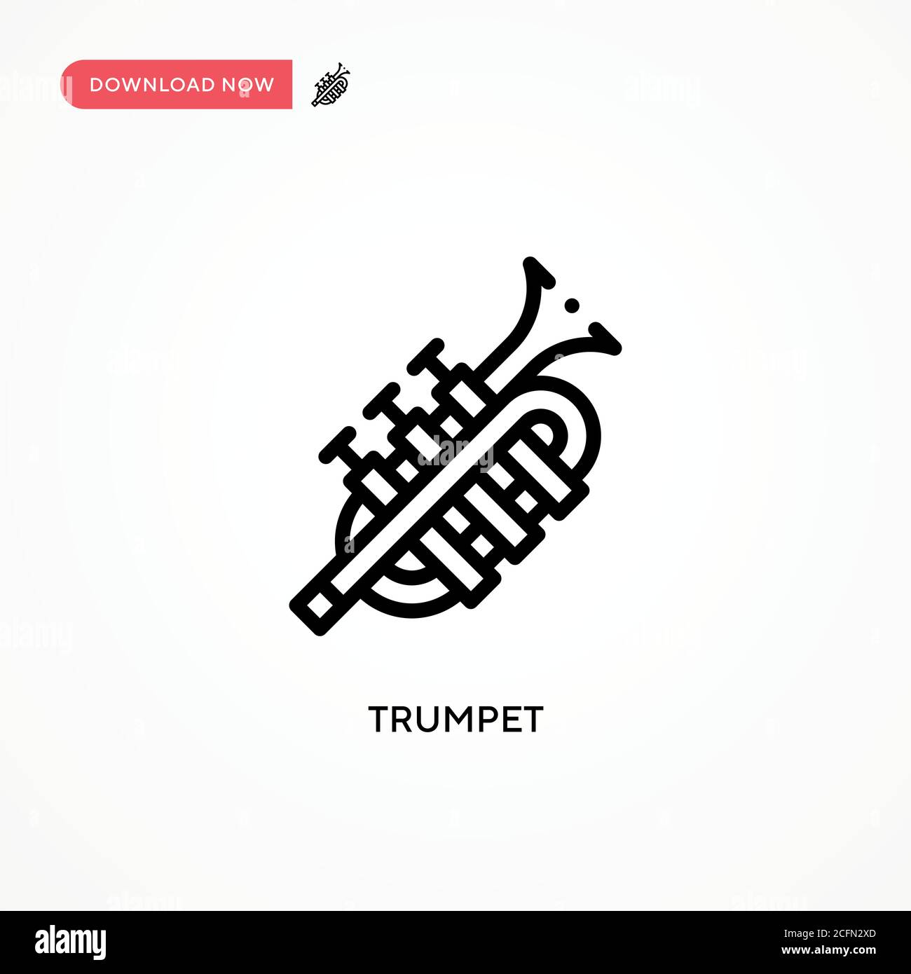 Trumpet vector icon. Modern, simple flat vector illustration for web site or mobile app Stock Vector