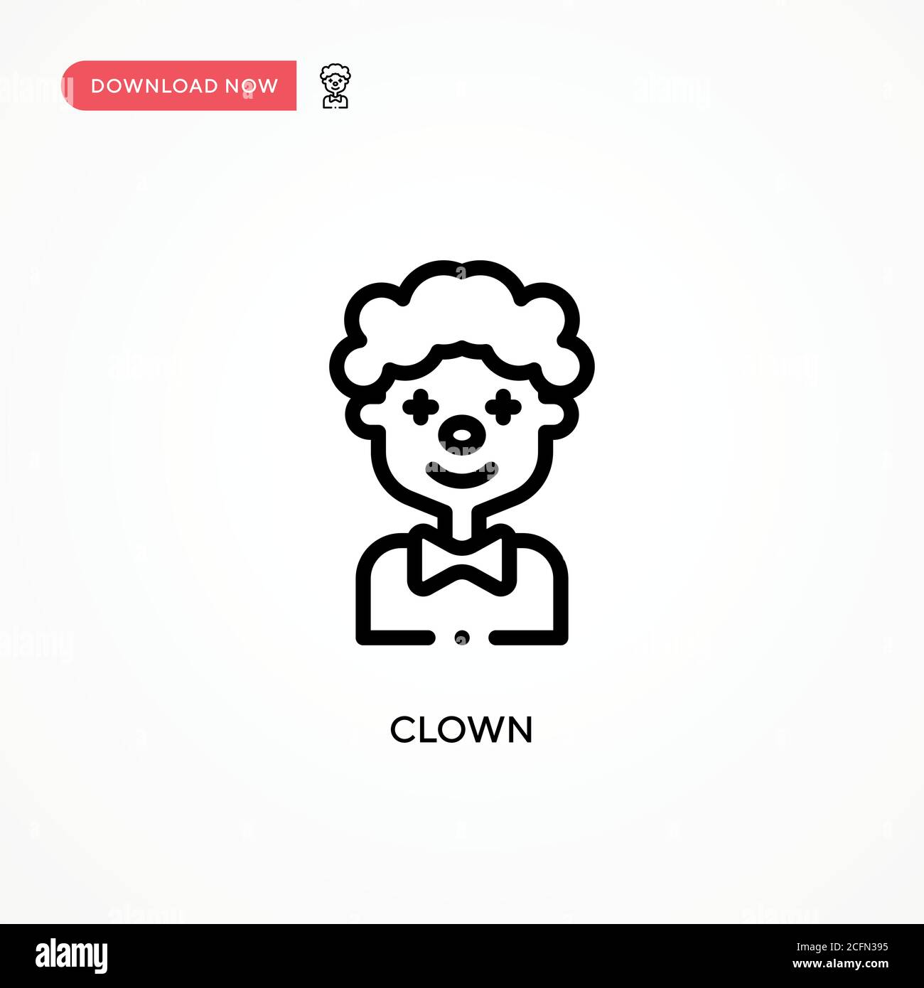 Clown vector icon. Modern, simple flat vector illustration for web site ...
