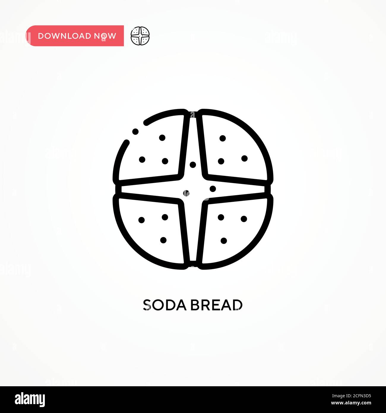 Soda bread vector icon. Modern, simple flat vector illustration for web site or mobile app Stock Vector