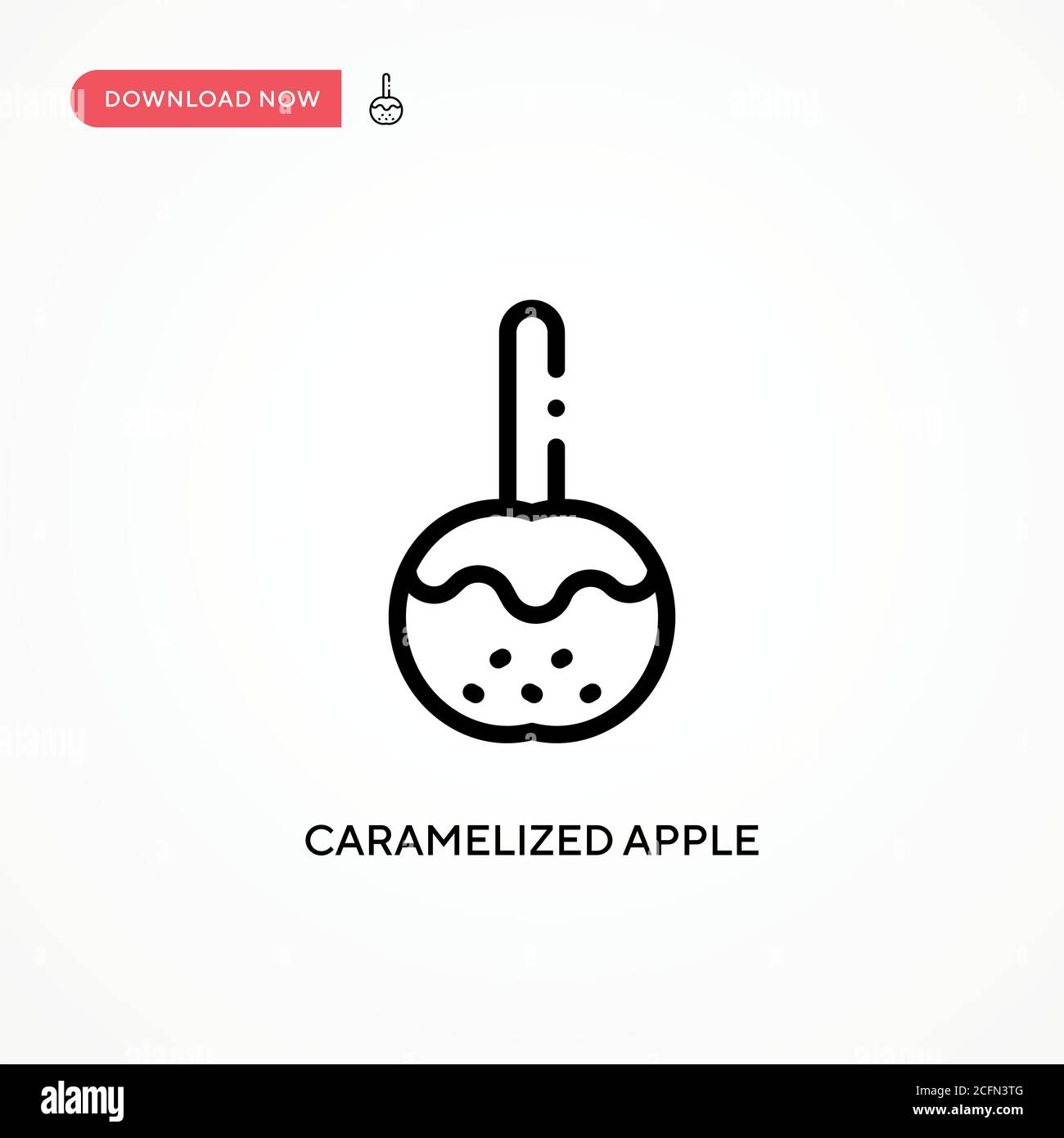 Caramelized apple vector icon. Modern, simple flat vector illustration for web site or mobile app Stock Vector