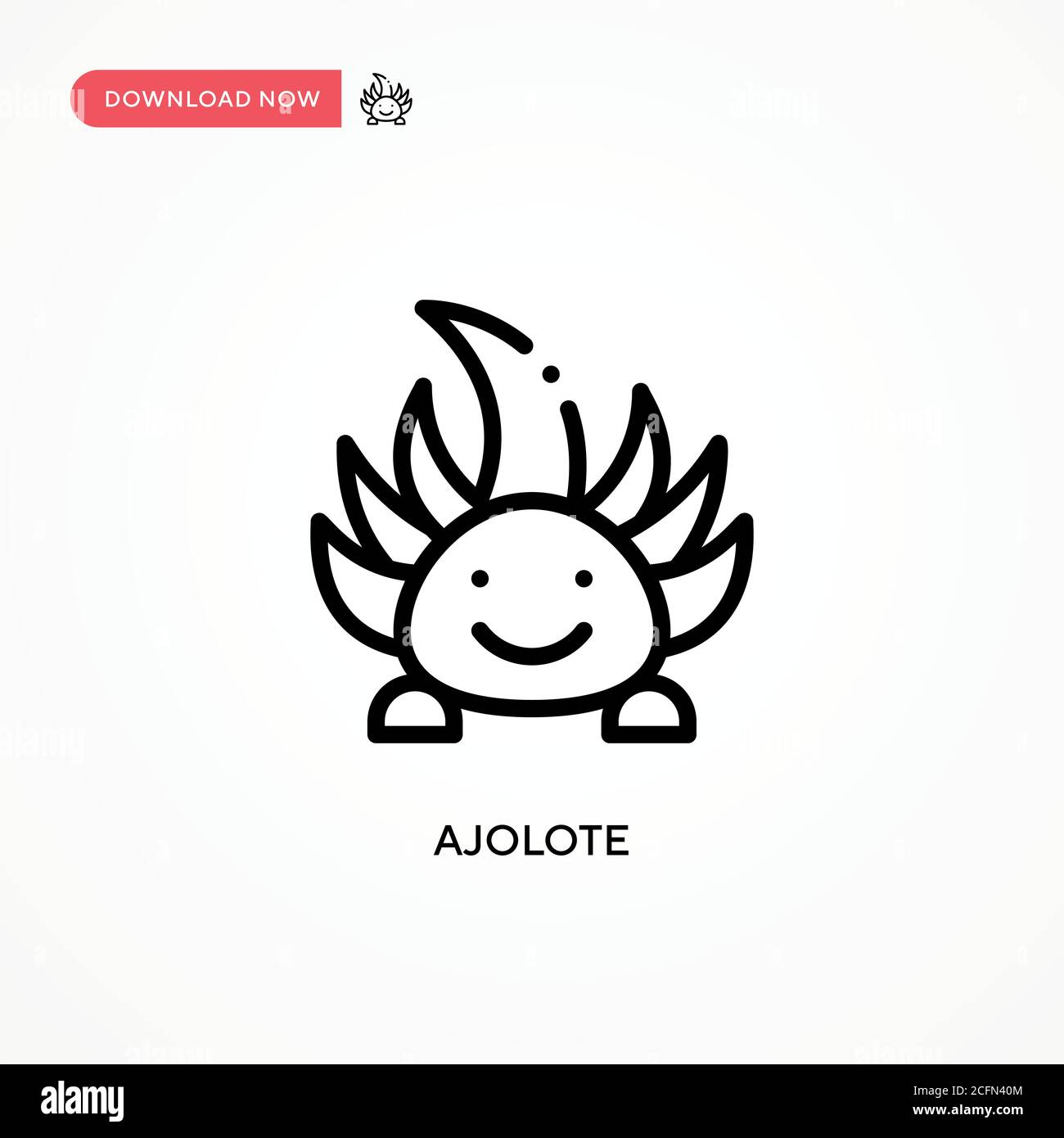 Ajolote vector icon. Modern, simple flat vector illustration for web site or mobile app Stock Vector