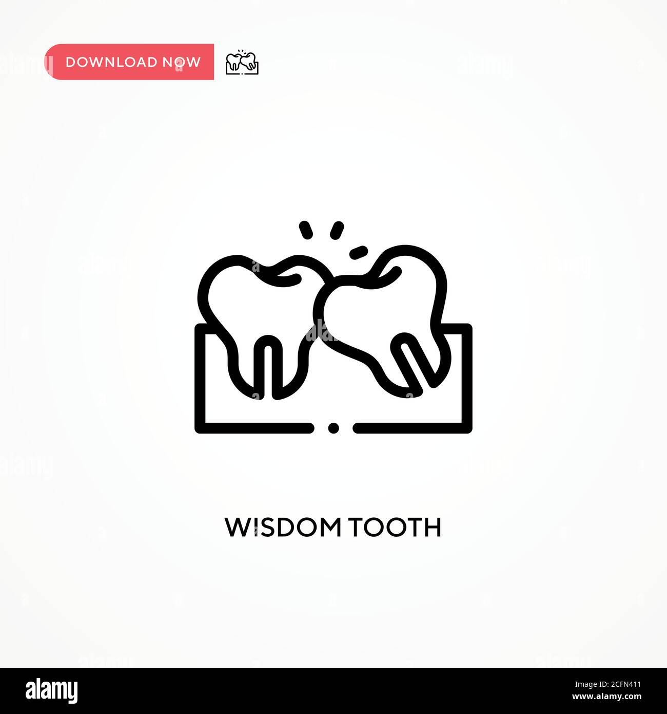 Wisdom tooth vector icon. Modern, simple flat vector illustration for web site or mobile app Stock Vector