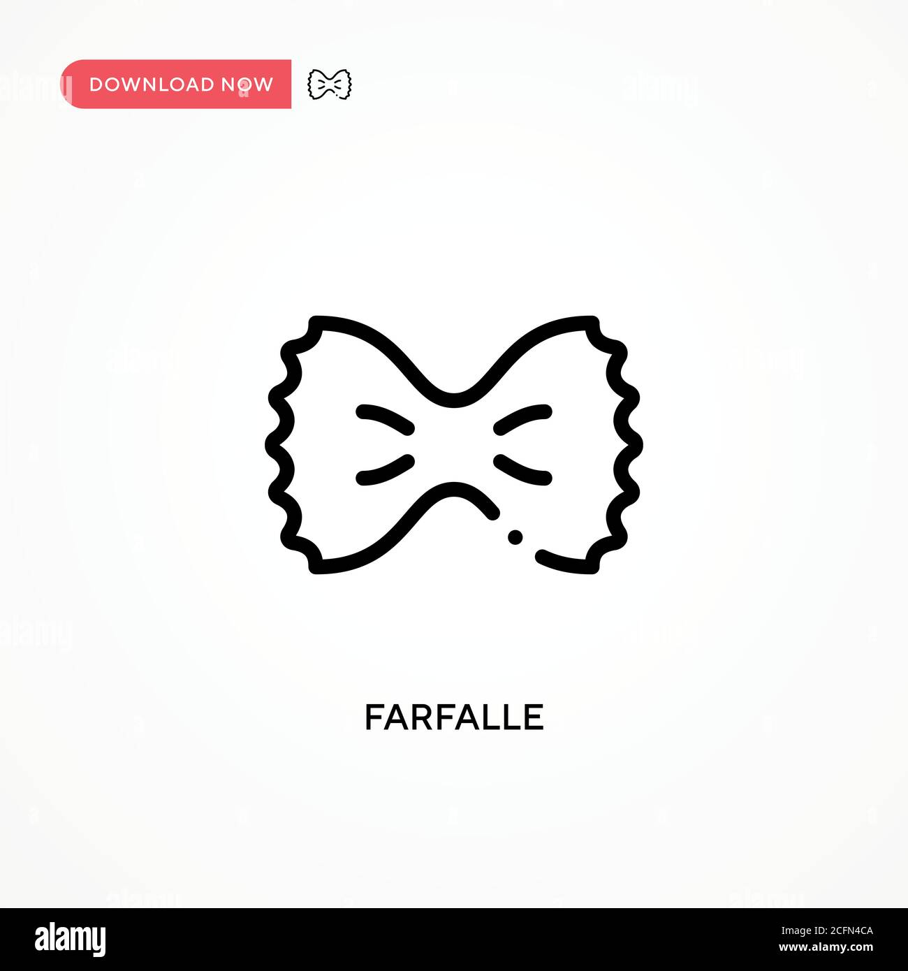 Farfalle vector icon. Modern, simple flat vector illustration for web site or mobile app Stock Vector